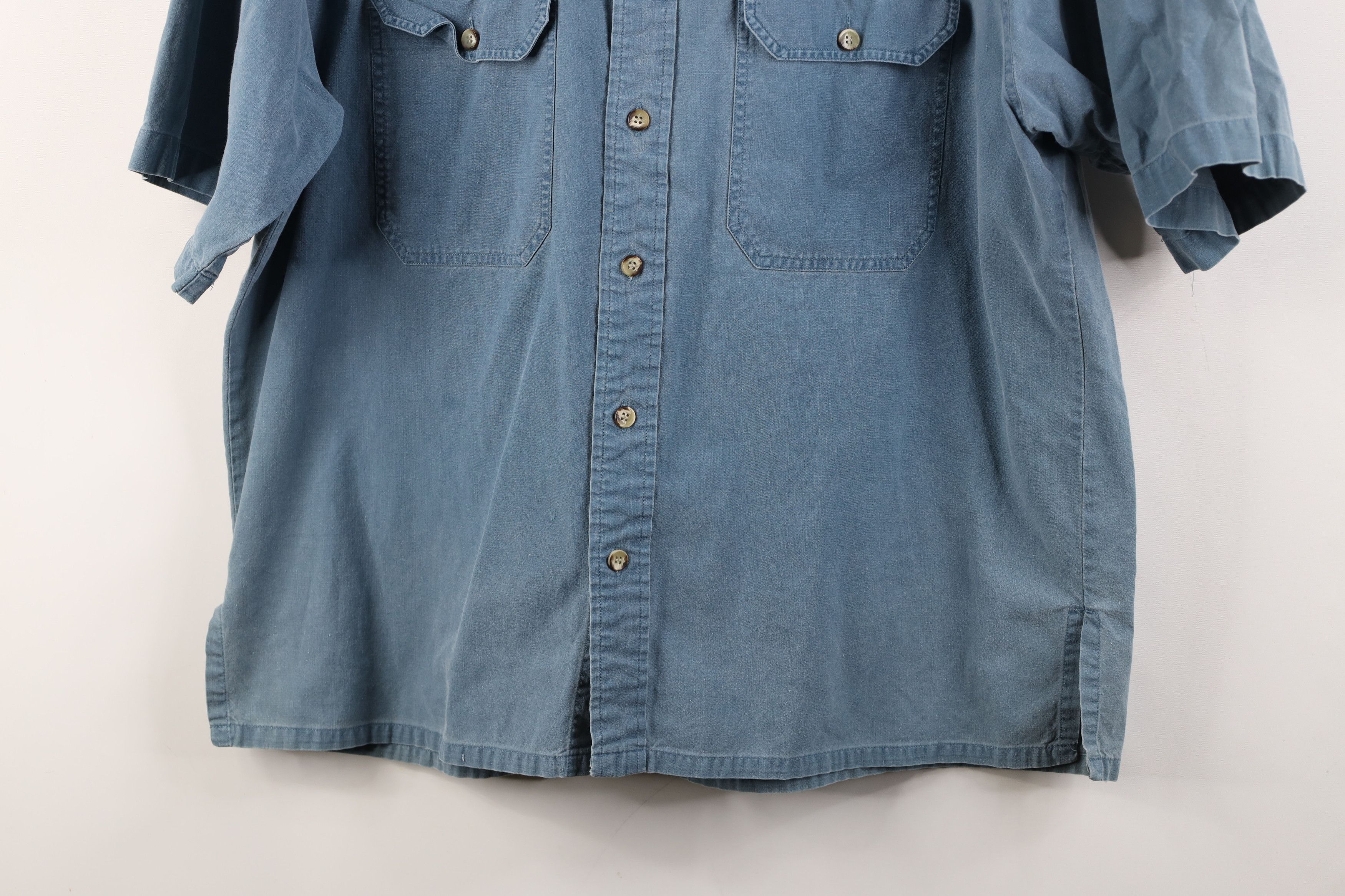 Banana Republic Vintage 80s Banana Republic Stonewash Safari Button Shirt Size US XL / EU 56 / 4 - 3 Thumbnail