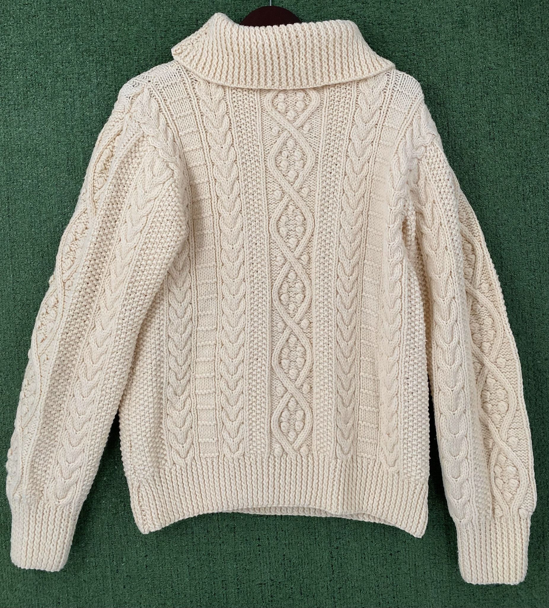 Vintage 90’s Fisherman Weave Ivory Turtle Neck Sweater Large Size L / US 10 / IT 46 - 4 Thumbnail