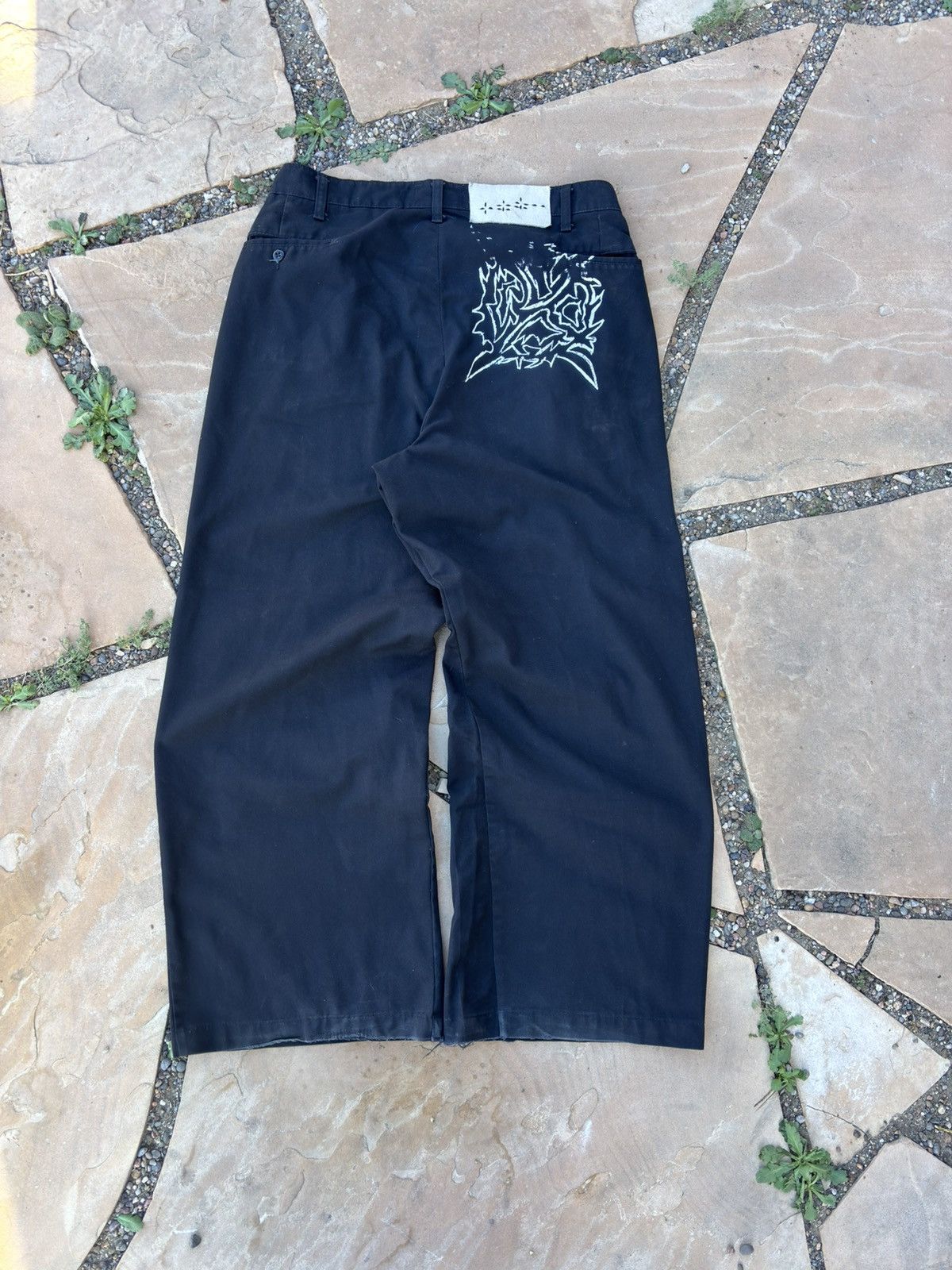 Other custom carti black flared distressed baggy pants Size US 34 / EU 50 - 5 Thumbnail