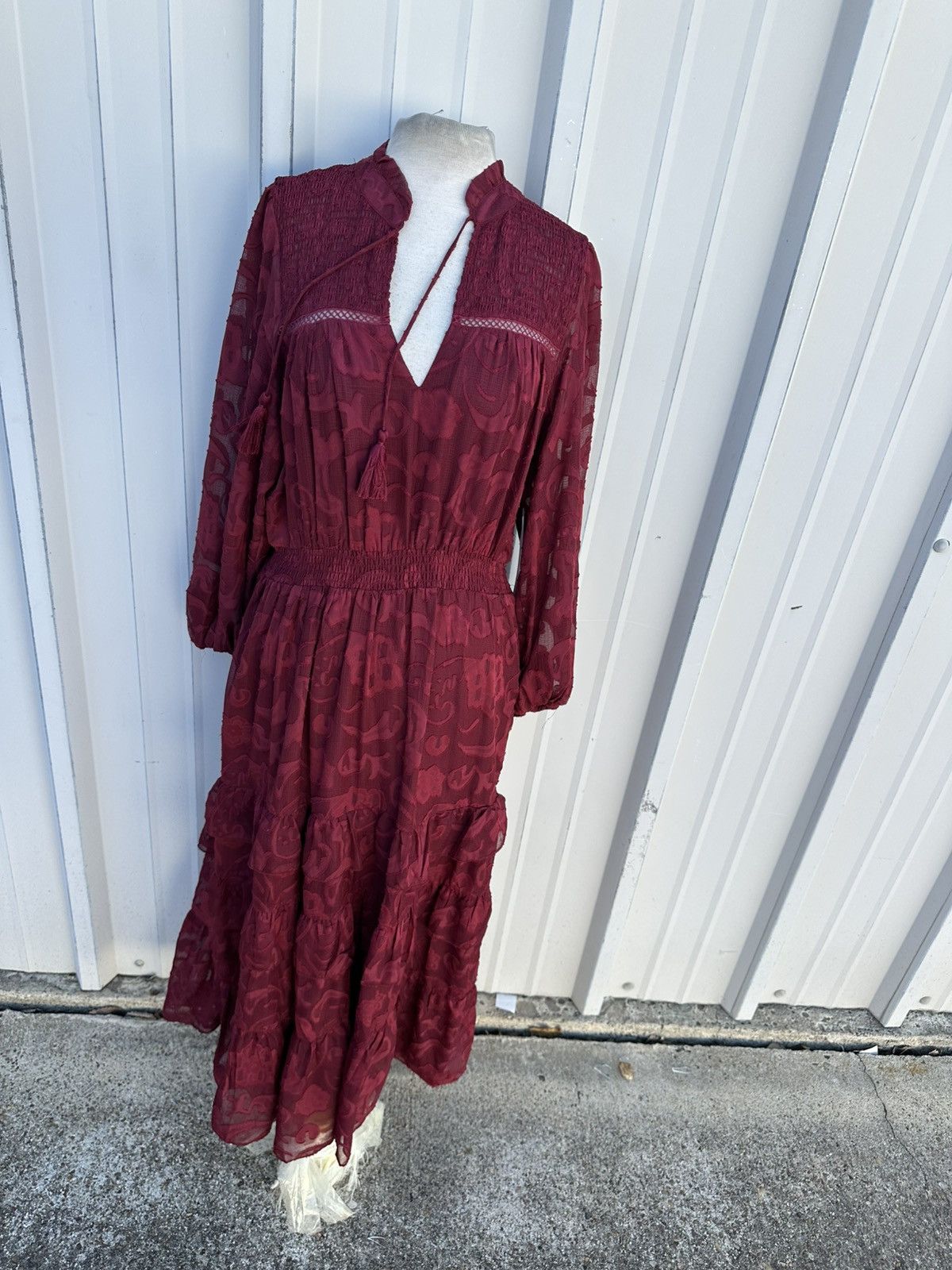 Aquascutum Burgundy lace long sleeve dress #specialoccasion Size M / US 6-8 / IT 42-44 - 3 Thumbnail