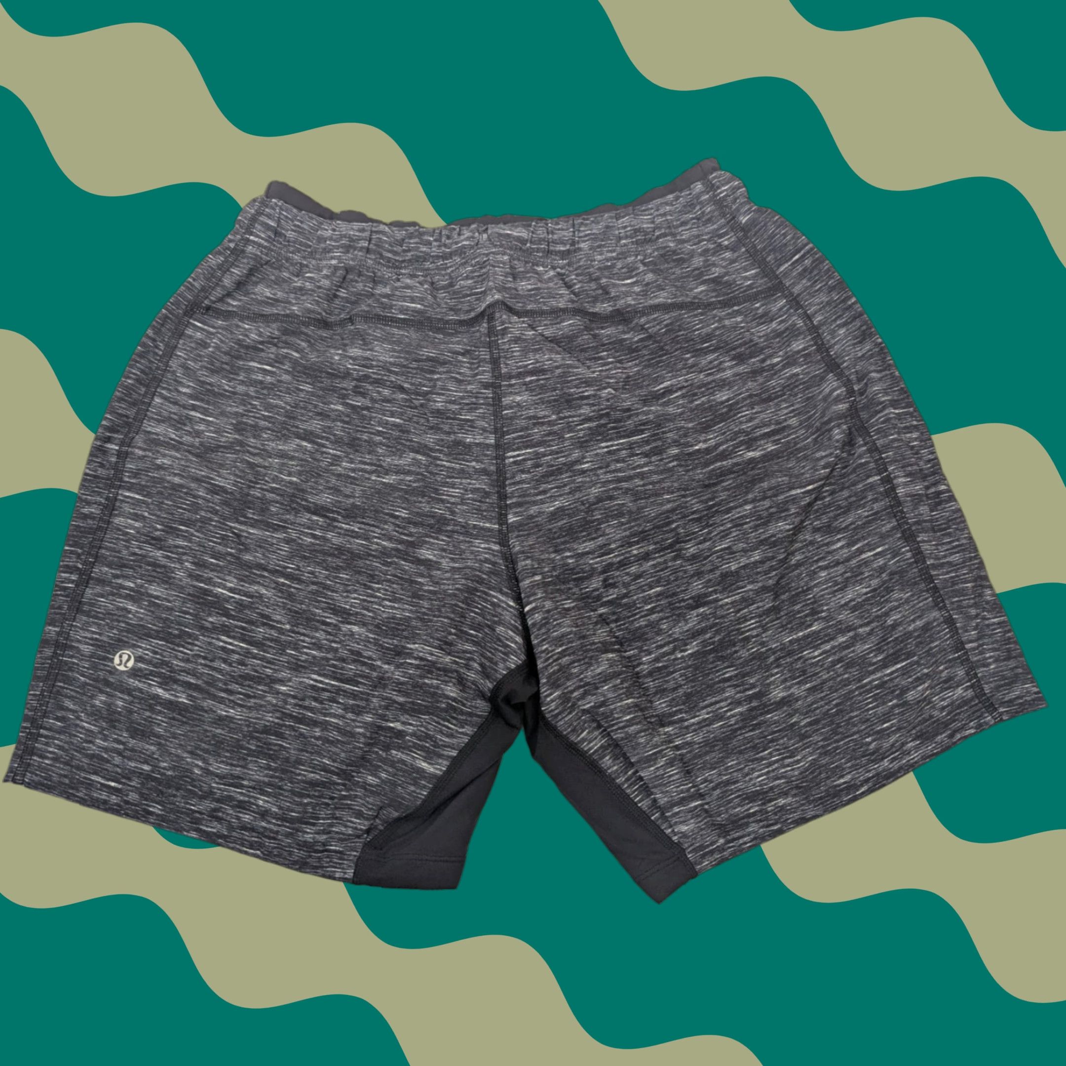 Lululemon Lululemon Running Shorts Space Dye Gray Black Men's Large Gym Athletic Space Mens Size US 33 - 1 Thumbnail