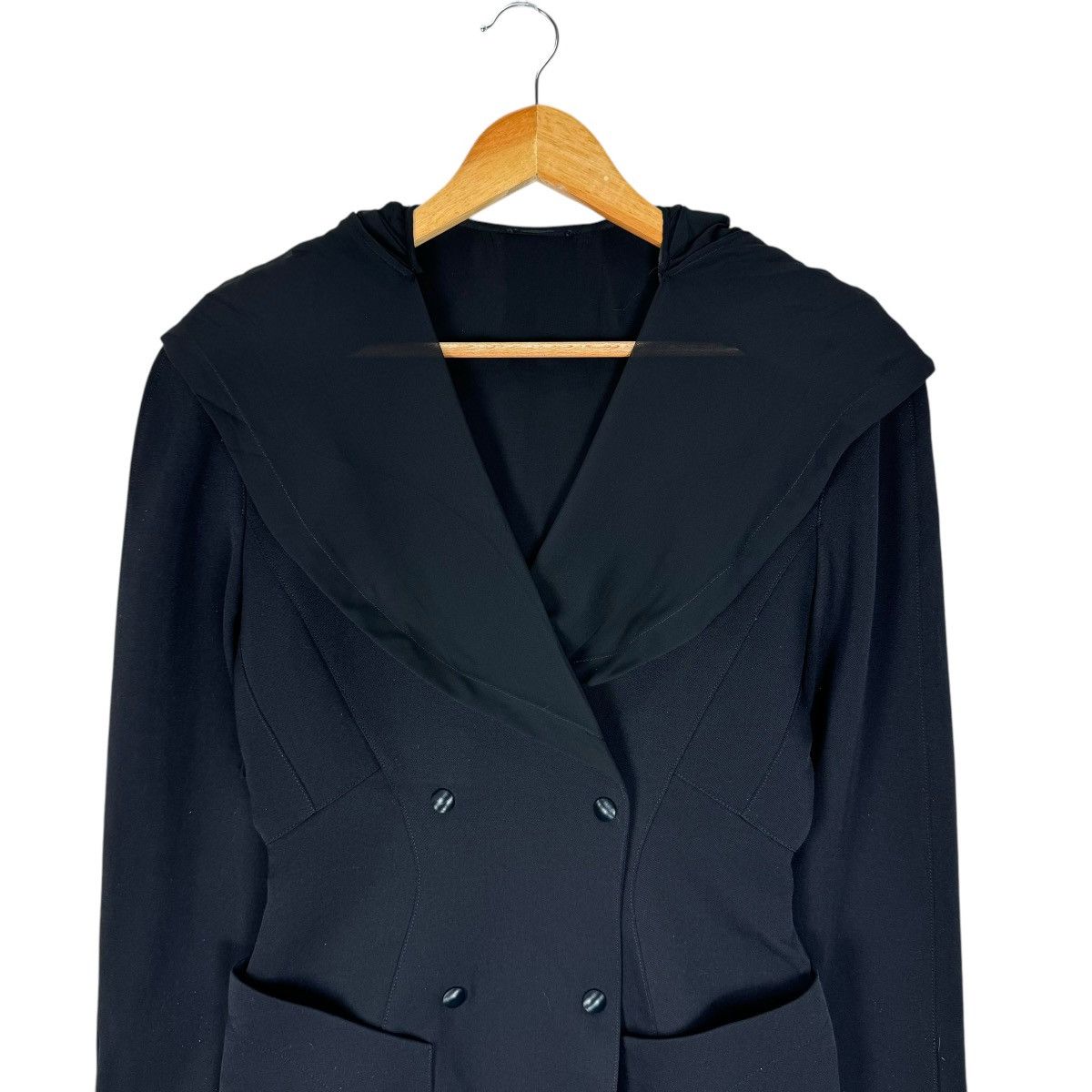 Thierry Mugler 🌟THIERRY MUGLER HOODIE DOUBLE BREASTED WOOL JACKET Size M / US 6-8 / IT 42-44 - 5 Thumbnail