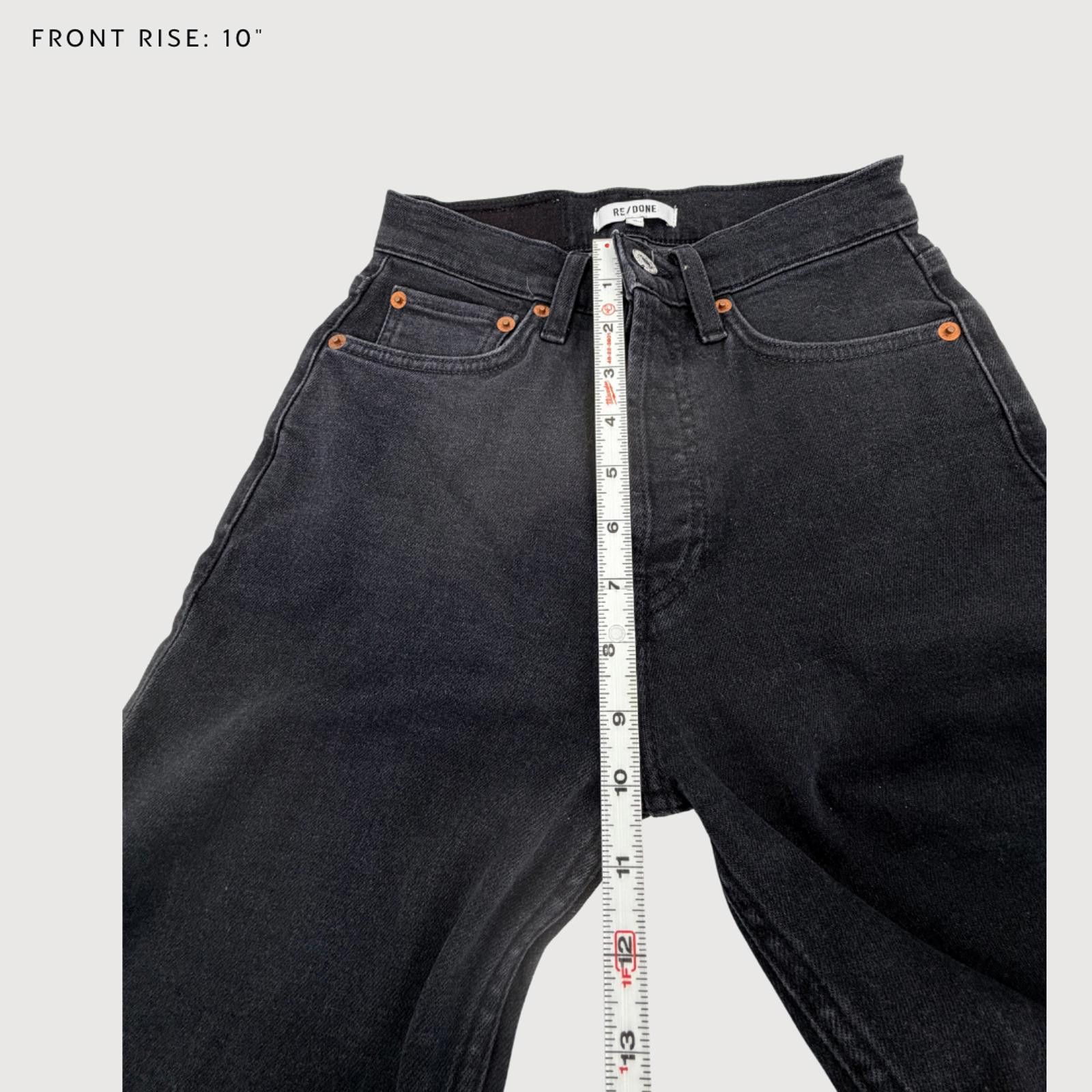 RE/DONE RE/DONE High Rise Stove Pipe Jeans in Faded Black, Size 25 Size 25" / US 0 / IT 36 - 7 Thumbnail