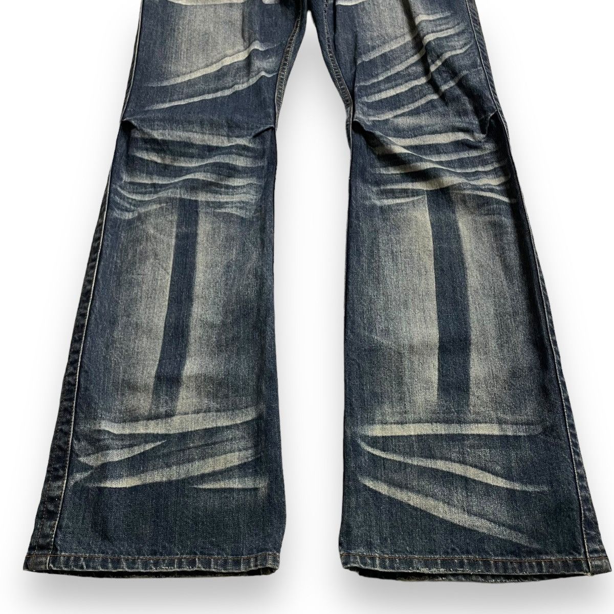 If Six Was Nine 🇯🇵 ROOT THREE WASHED DENIM FLARE DENIM PANTS Size US 33 - 9 Thumbnail