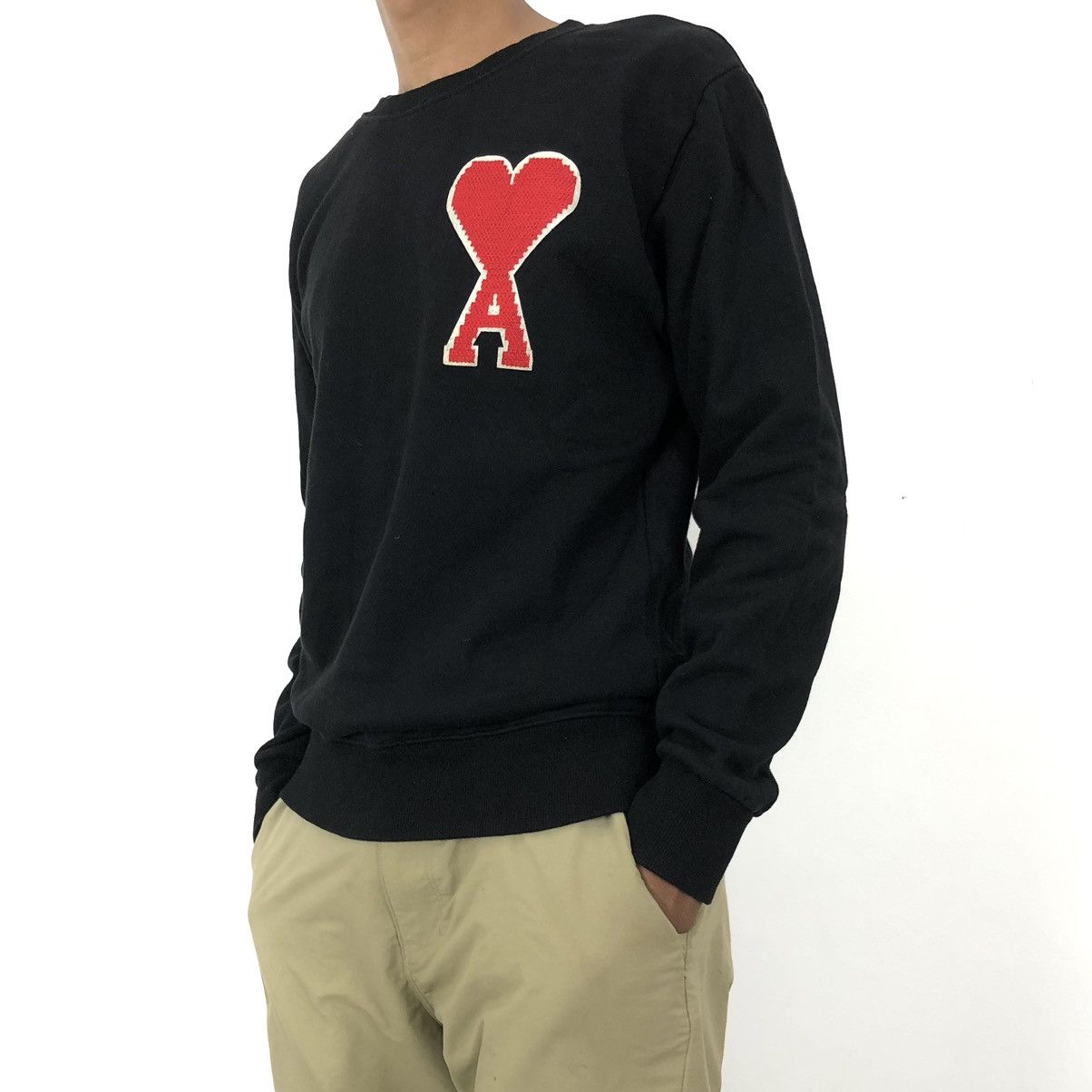 AMI Luxury Ami Alexandre Mattiussi Big Logo Black Sweatshirt Size US M / EU 48-50 / 2 - 2 Thumbnail