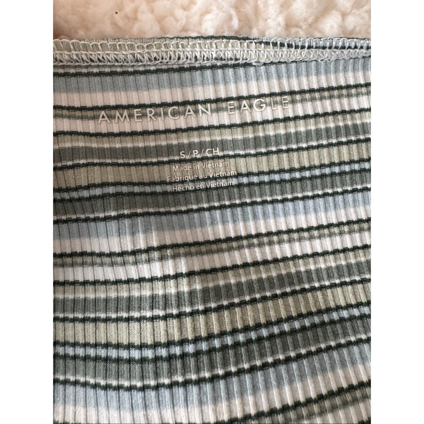 American Eagle Outfitters American Eagle Striped Ribbed Crop Tank | Stretchy Fitted Ca Size S / US 4 / IT 40 - 5 Thumbnail