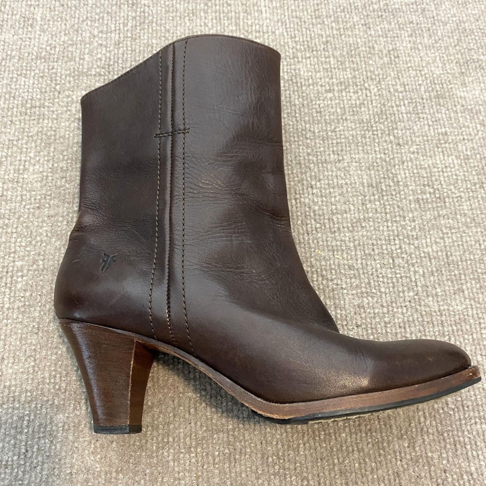 Frye Frye Boots Womens 8 Brown Leather Mid Calf Pull On Cone Heel Western 77083 Size US 8 / IT 38 - 2 Thumbnail