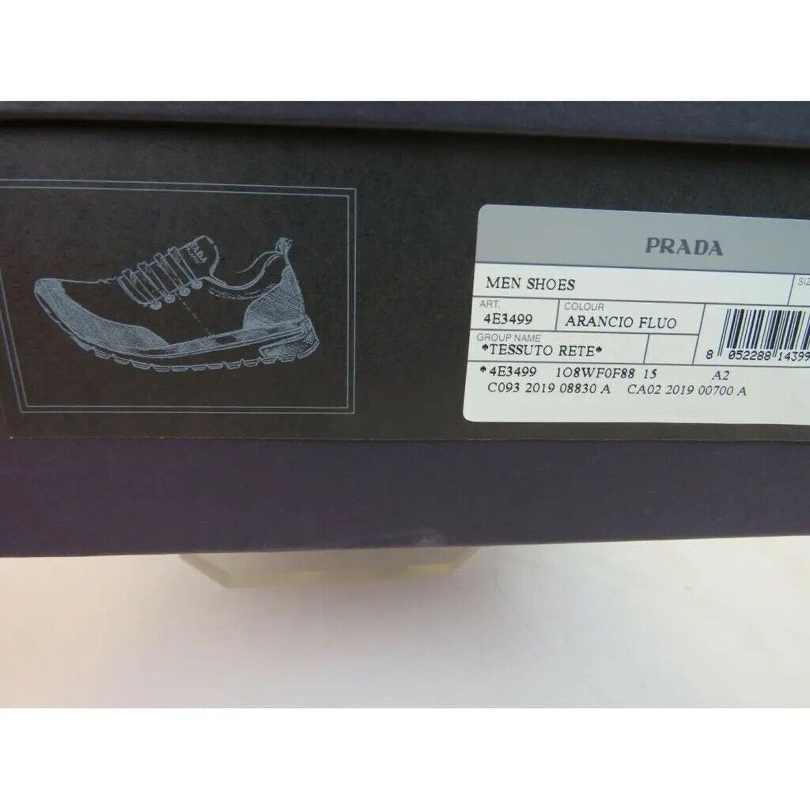 Prada PRADA 4E3499 NEON ORANGE MESH BLACK LOGO SNEAKERS 9 / US 10 Size US 10 / EU 43 - 11 Thumbnail