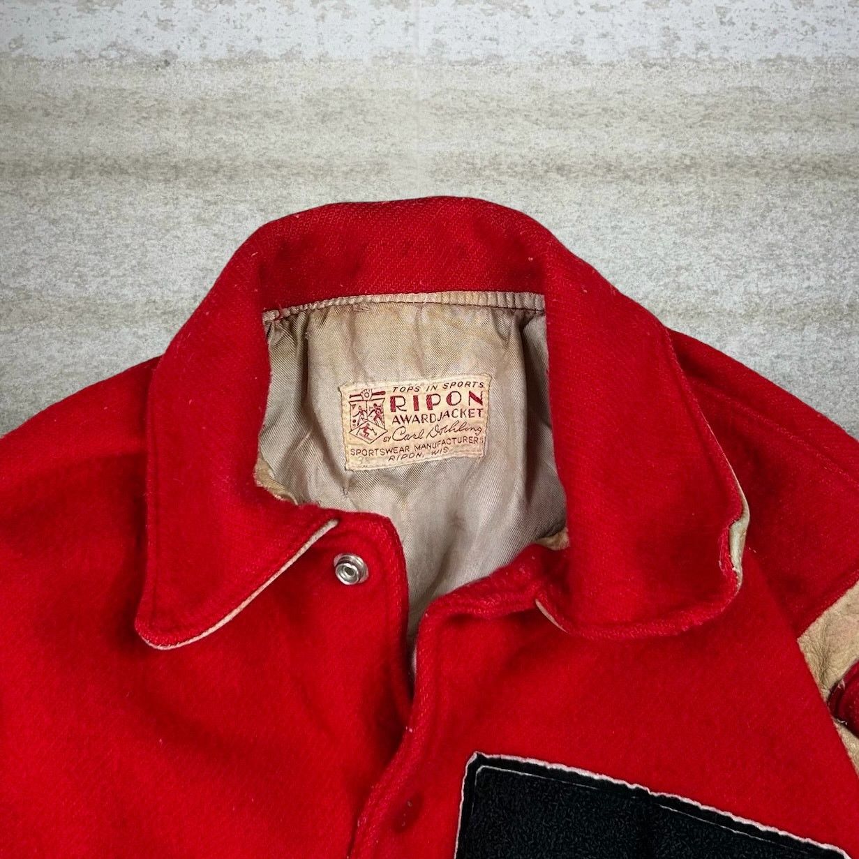 Vintage True Vintage 50s Ripon Varsity Jacket Mens XS Red Tan Sleeve Size US XS / EU 42 / 0 - 3 Thumbnail