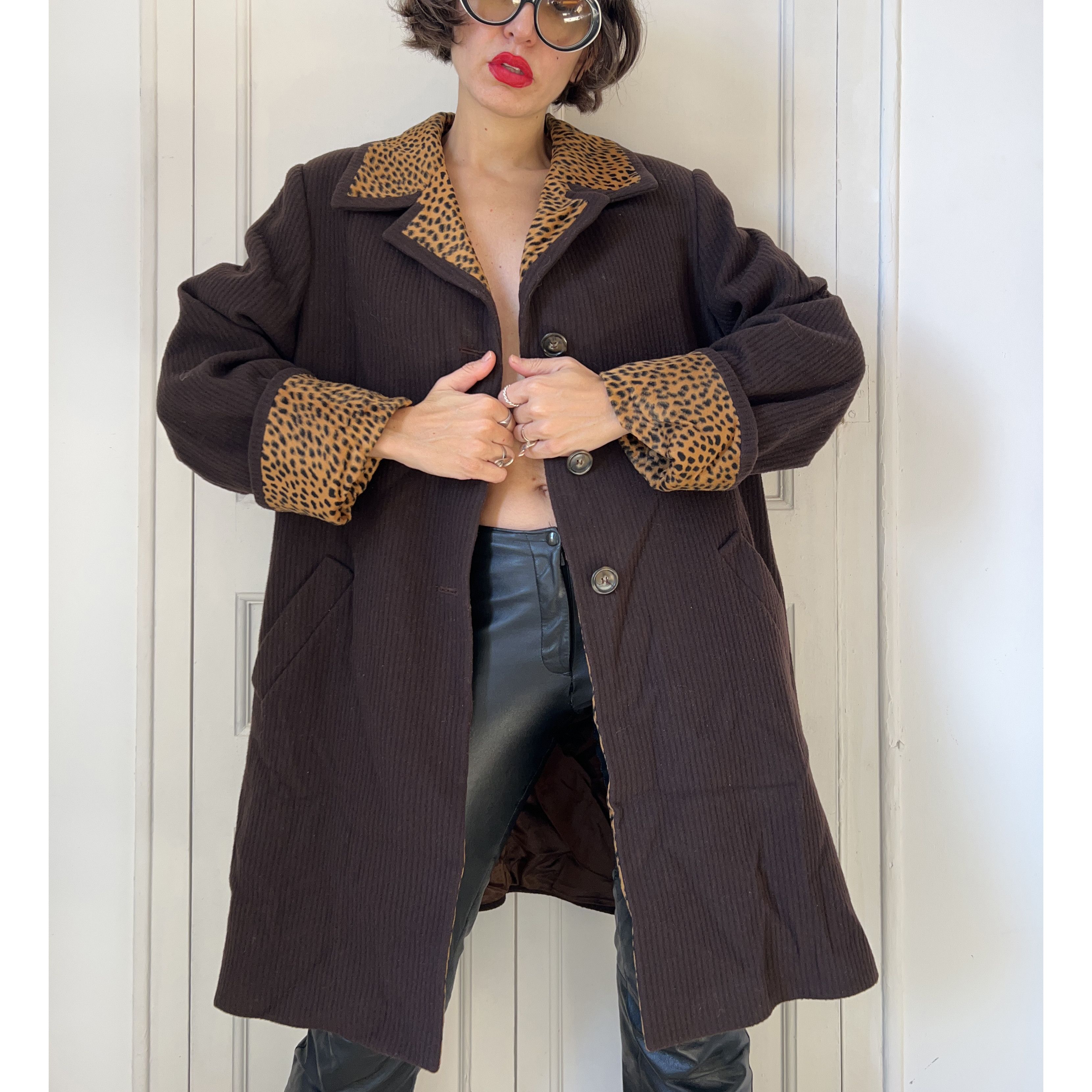 Vintage Vintage Brown Corduroy Wool Coat Size XL / US 12-14 / IT 48-50 - 7 Thumbnail