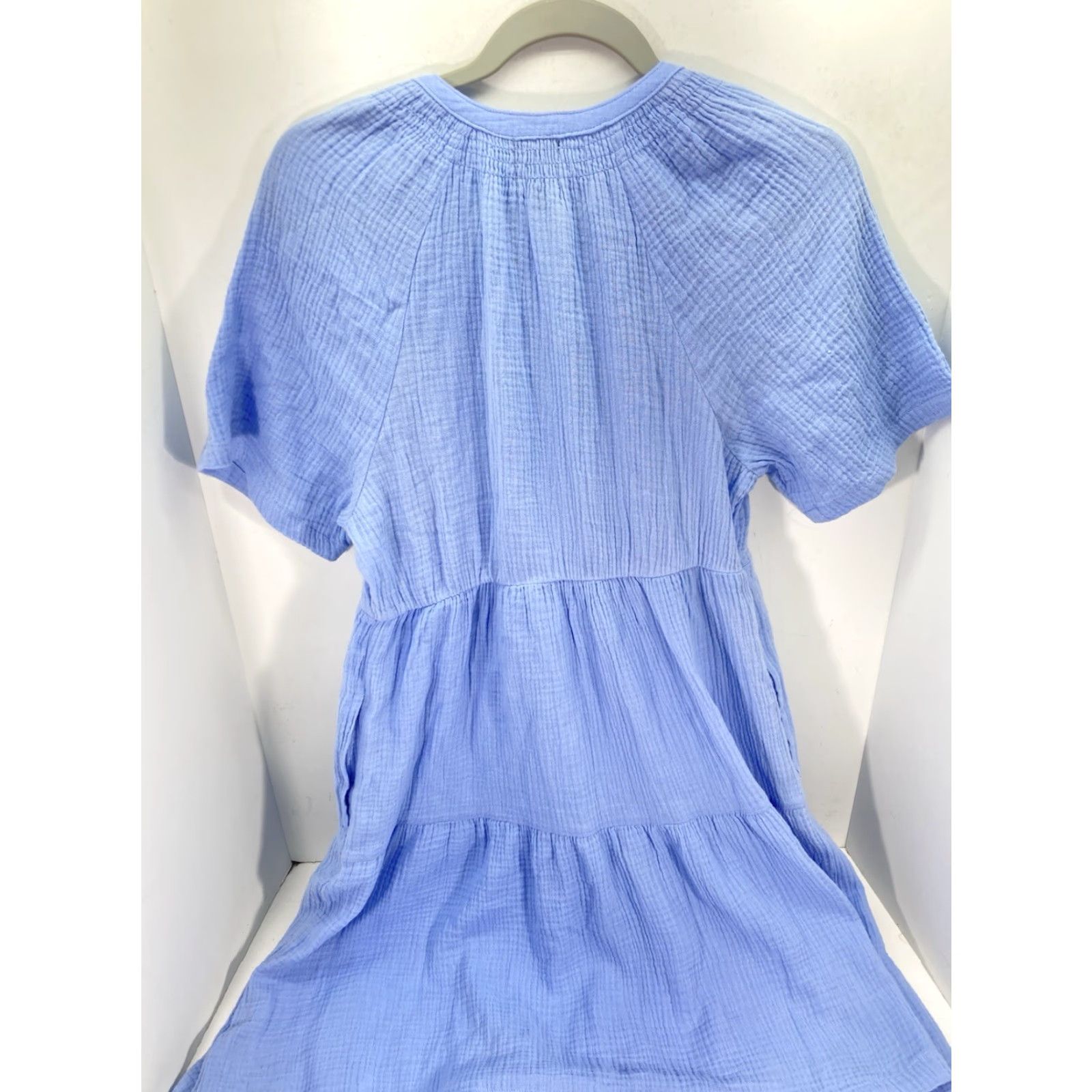 Gap Gap Dress Women XS Blue Short Sleeve Pockets Crinkled Gauze Tiered NWT Maxi Vintage: No, Gap, Regular, Cotton, 19 Across Chest 38 Shoulders to Waist Size 26" / US 2 / IT 38 - 7 Thumbnail