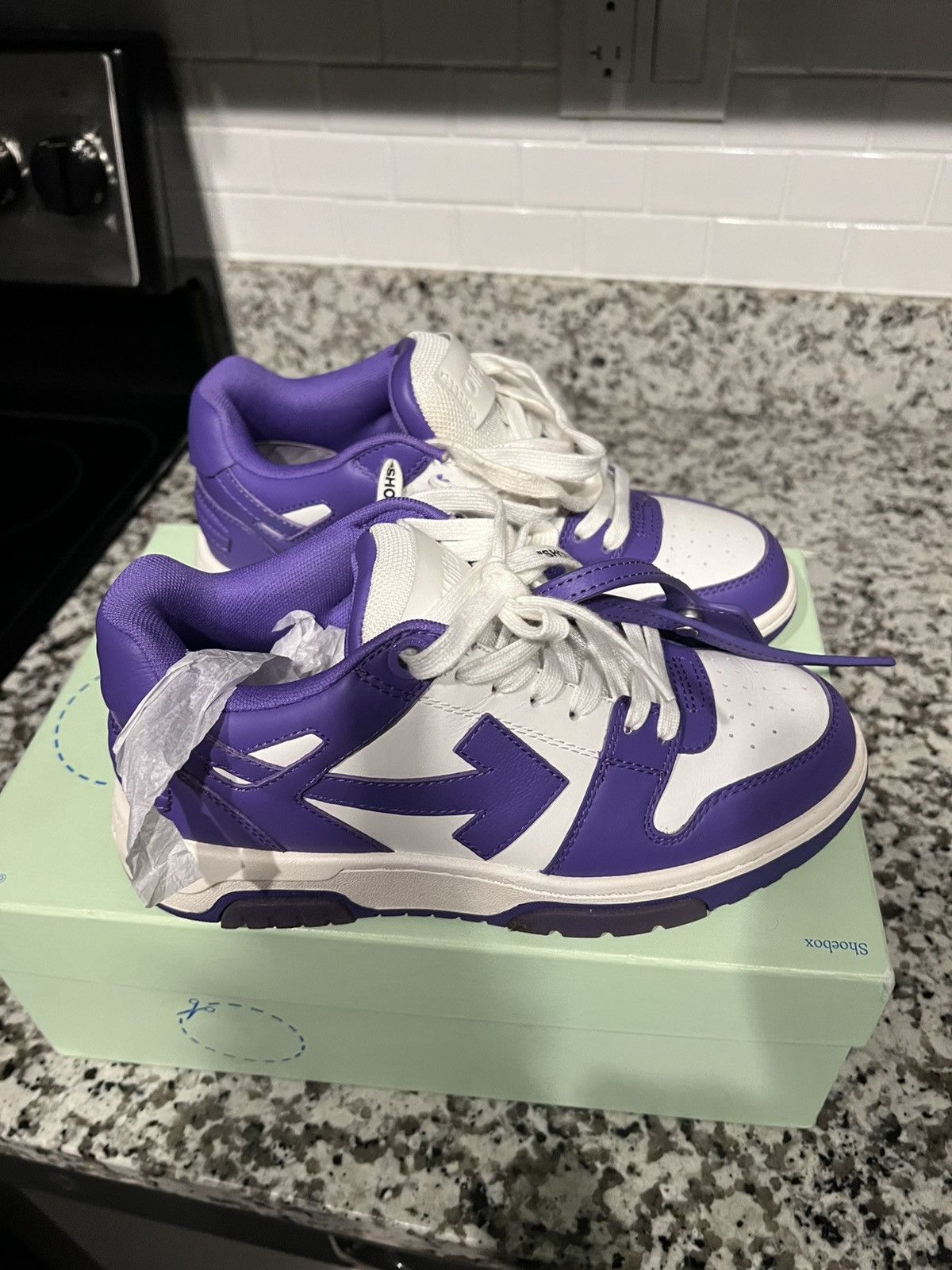 Off-White Off white out of office Purple And White Size US 7 / IT 37 - 2 Thumbnail