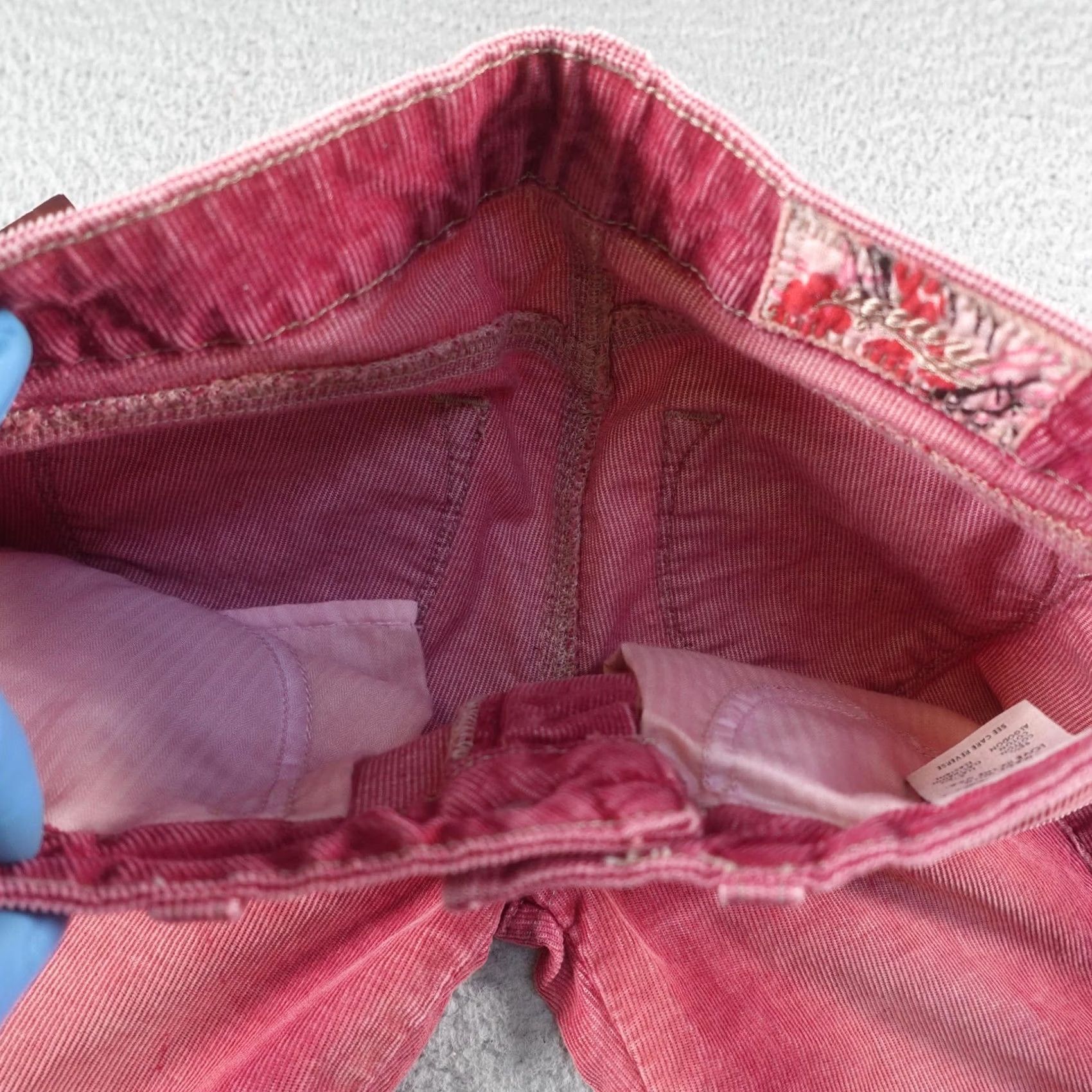 Pinko Siwy Jeans Womens Pink Corduroy Low Rise Skinny Stretch 5 Pocket Embroidered Denim Jeans 23 Size 40" / US 18 - 5 Thumbnail