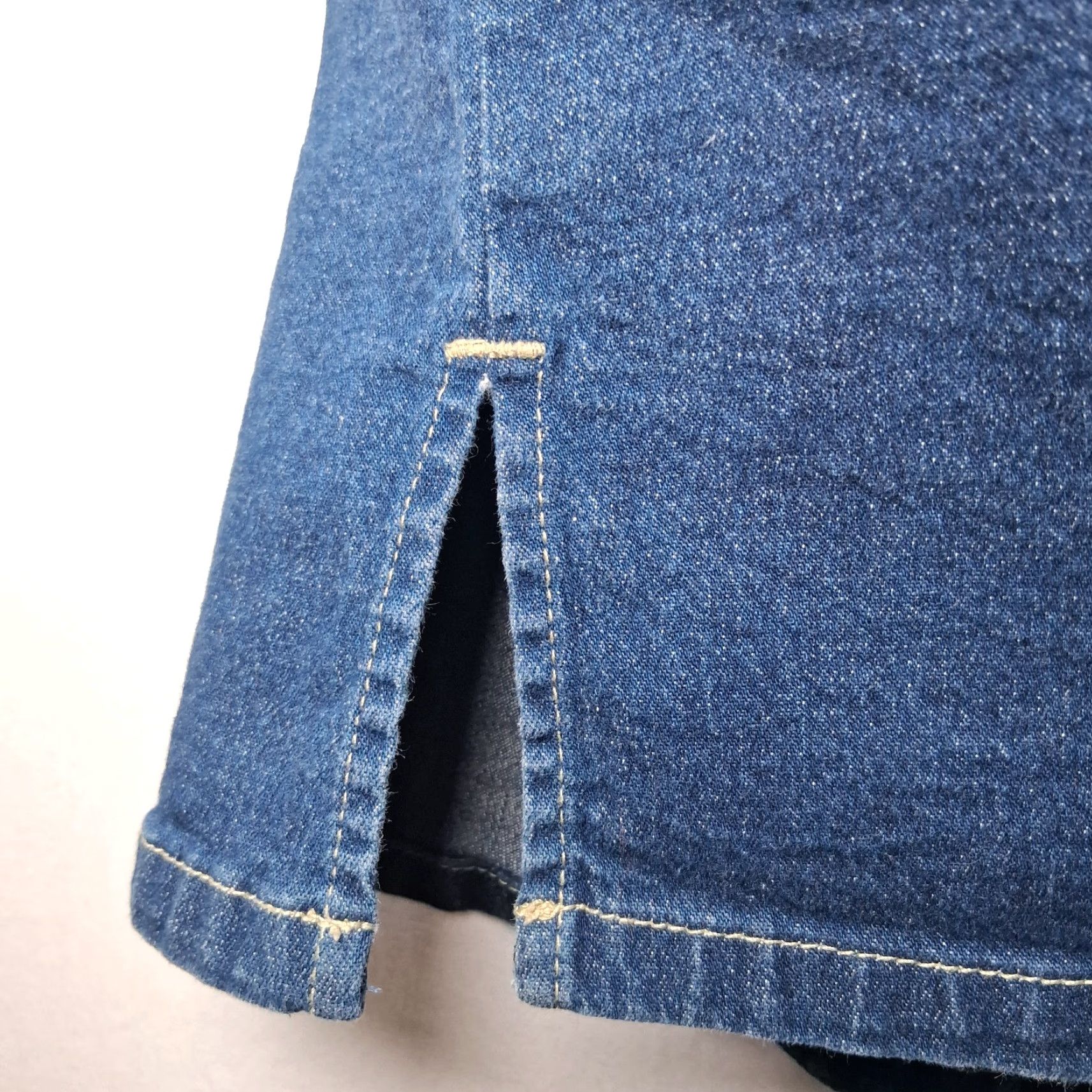 Vintage VINTAGE Carolina Blues Skirt Denim Waist 30" Knee Length Zip Back Western Ranchwear Cowgirl Size 34" / US 12 / IT 48 - 6 Thumbnail