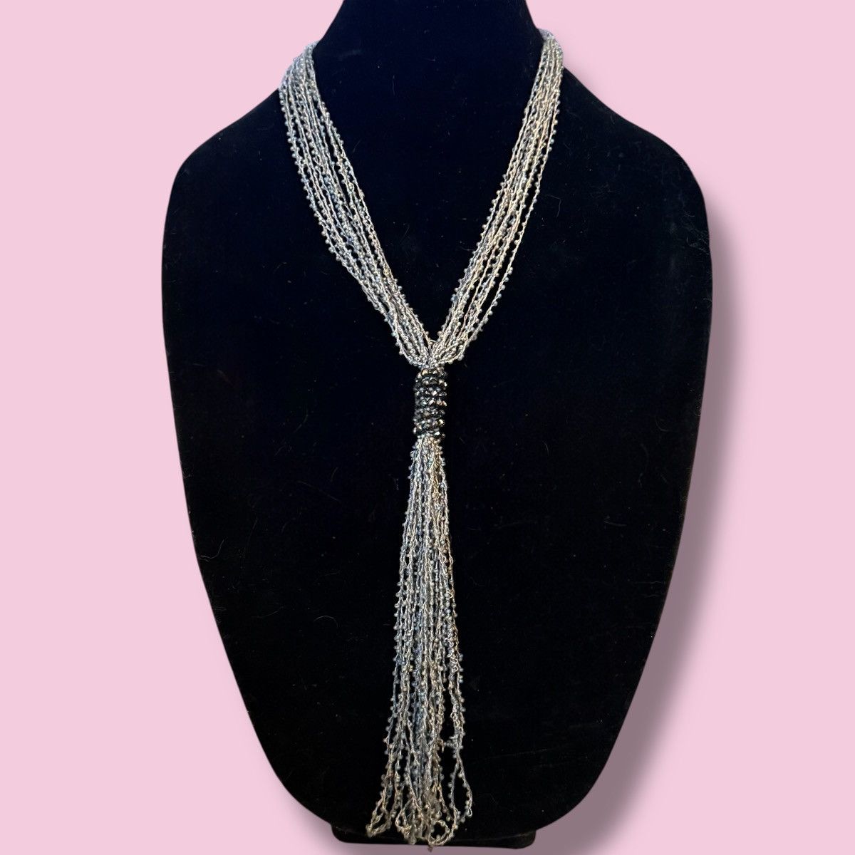 Other Gray multi strand woven seed bead tassel necklace Size ONE SIZE - 1 Thumbnail