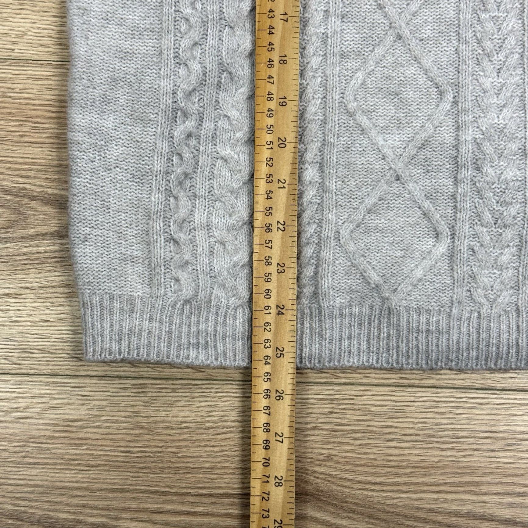 Vintage Ashley 26 International Women's Knit Sweater Pullover L Gray Cable Size L / US 10 / IT 46 - 5 Thumbnail