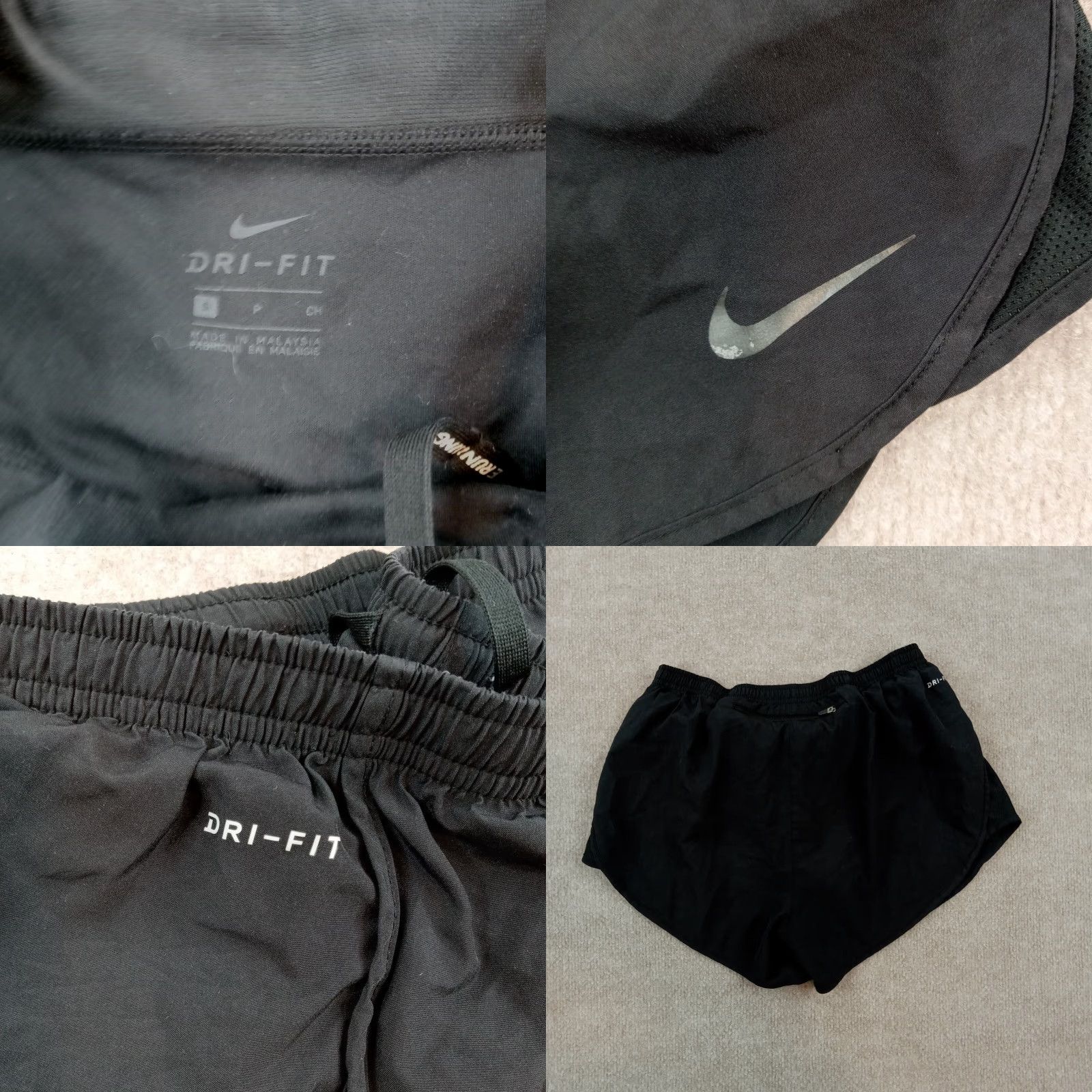 Nike Nike Dri-Fit Lined Shorts Women's Small Black Elastic Waist Drawstring Running Size 23" - 8 Thumbnail
