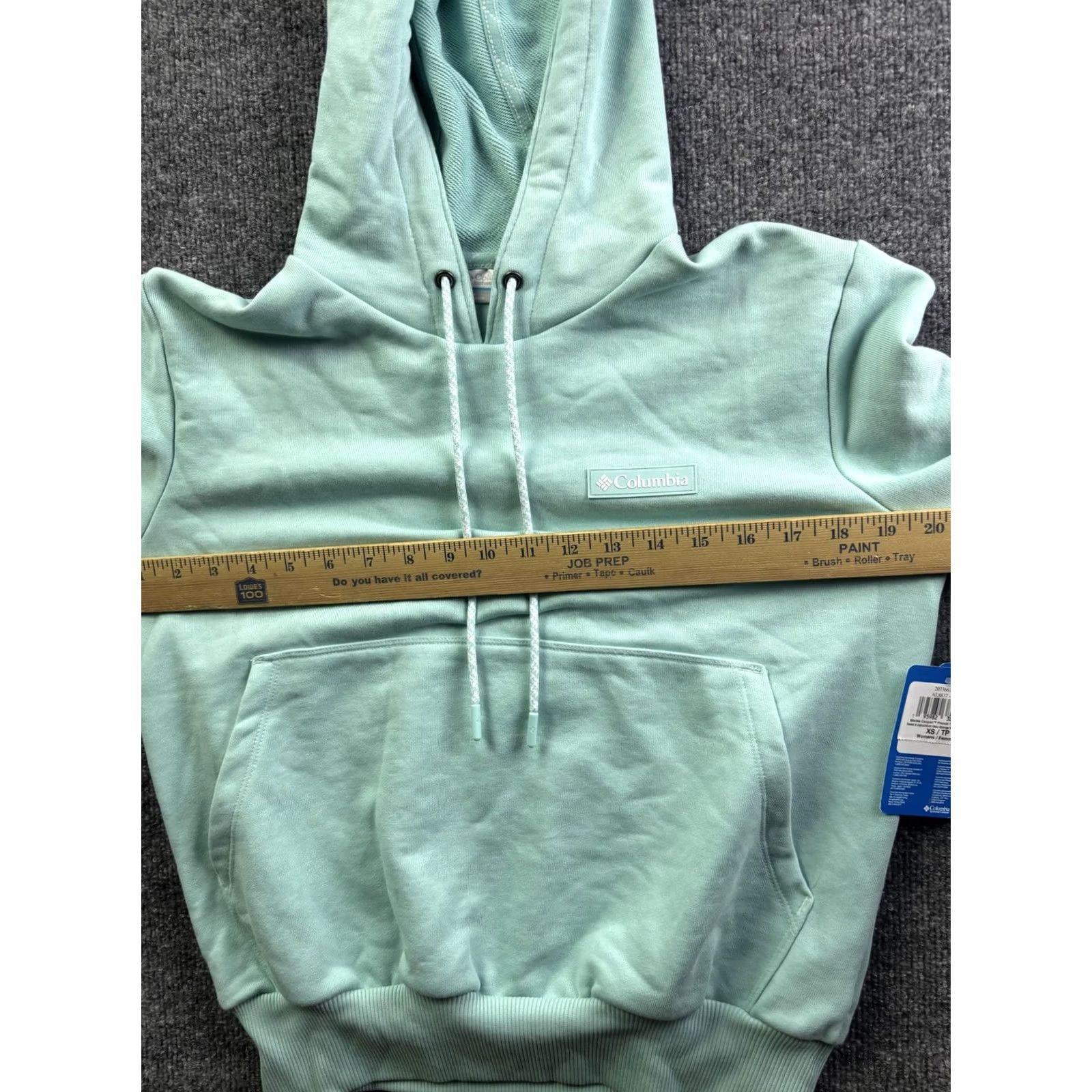 Vintage Columbia Hoodie Womens XS Green Marble Canyon Relaxed Fit Pullover Sweatshirt Crew Neck Hooded Front Pockets Casual Fall Size XS / US 0-2 / IT 36-38 - 5 Thumbnail