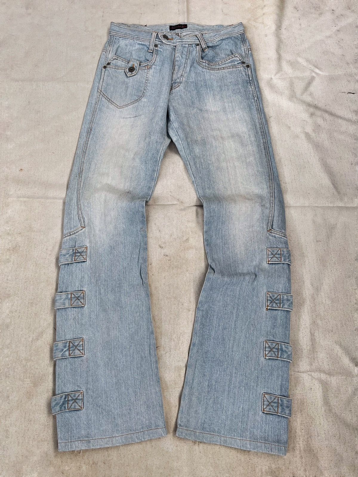 If Six Was Nine × Le Grande Bleu (L.G.B.) × Morgan Homme Morgan Homme Flared Bondage Pants Size US 31 - 2 Thumbnail