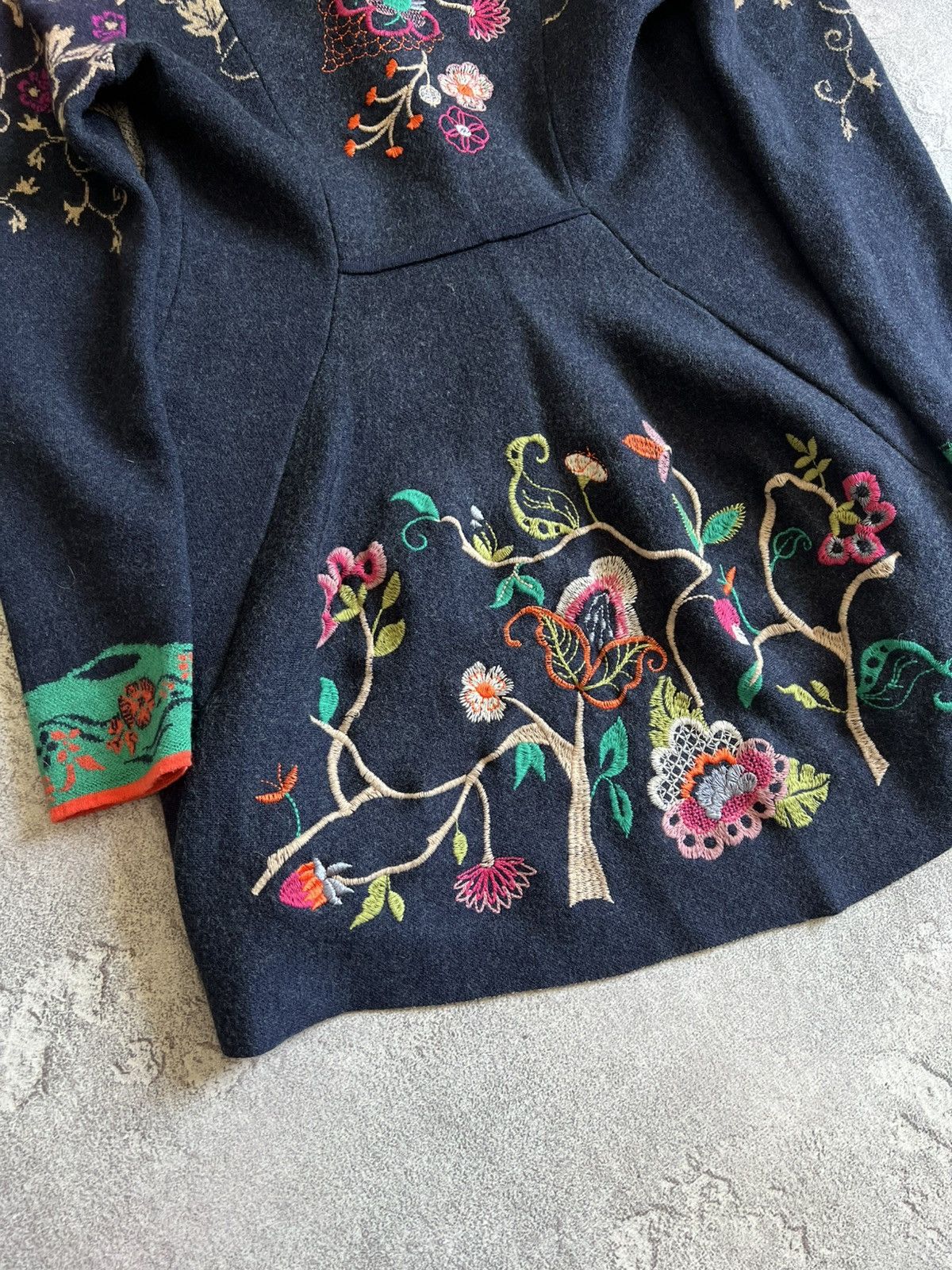 Designer IVKO Wool Floral Pattern Knitted Cardigan Snap Sweater Sz 36 Size XS / US 0-2 / IT 36-38 - 6 Thumbnail