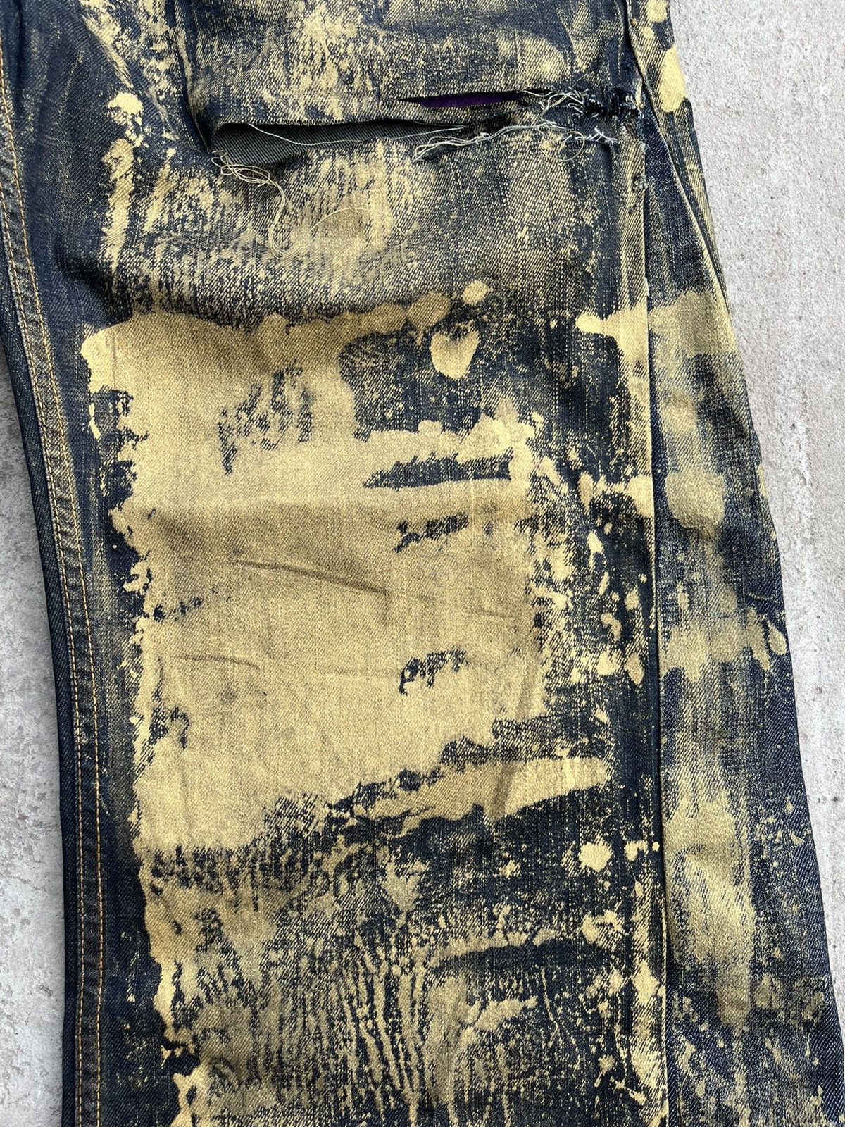 Japanese Brand Dirty Painted Distressed Thrashed Faded Baggy Jeans Y2K Pant Size US 34 / EU 50 - 10 Thumbnail