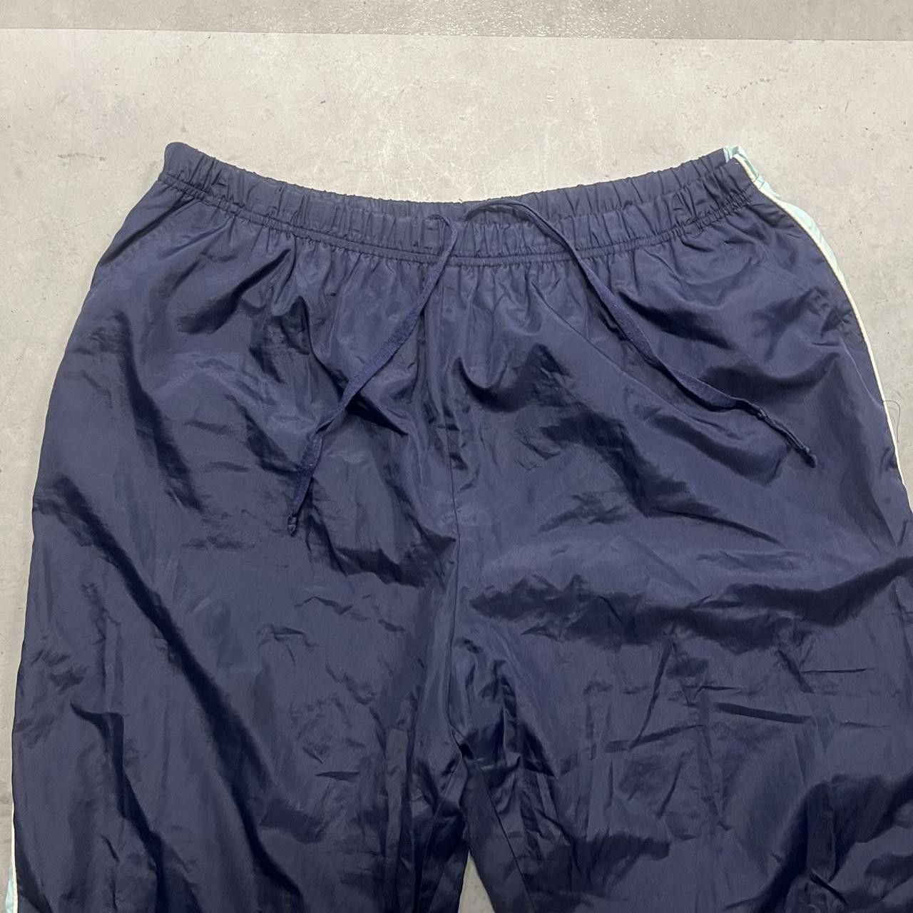 Japanese Brand × Vintage Vintage Y2K/2000s Navy Blue Striped Track Pants ! Size US 38 / EU 54 - 3 Thumbnail