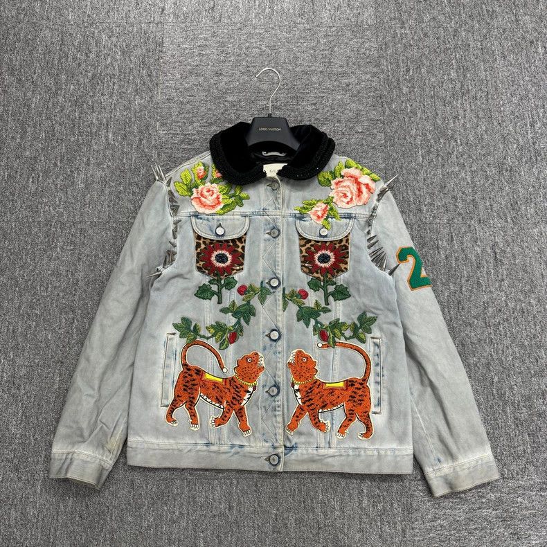 Gucci Gucci Embroidered Denim Jacket Size US M / EU 48-50 / 2 - 1 Thumbnail