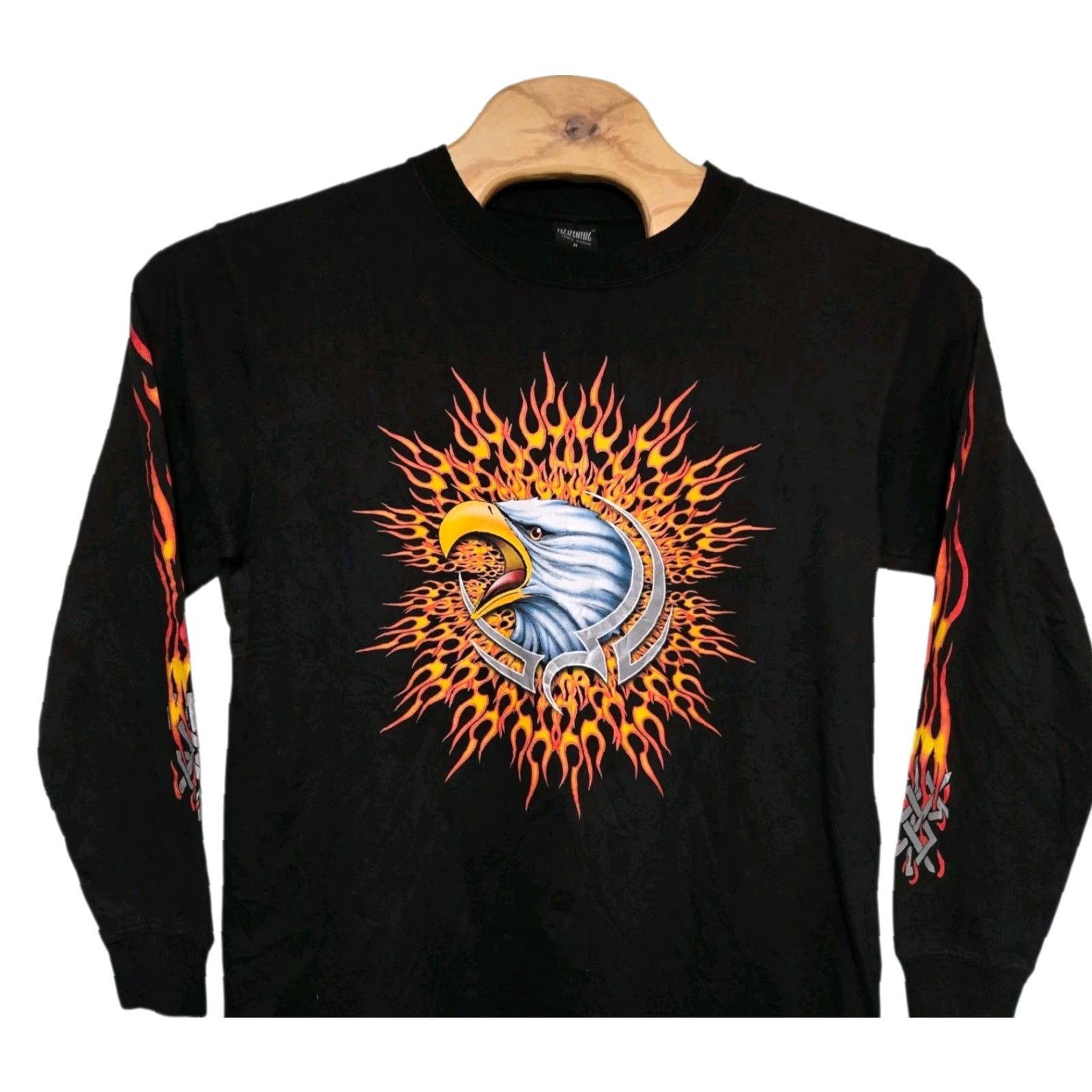 Yeezy VINTAGE Thunder Clothing T-Shirt Mens Medium Orange Flame Eagle Y2K 2000s Long Sleeve Skater Shirt Size US M / EU 48-50 / 2 - 2 Thumbnail