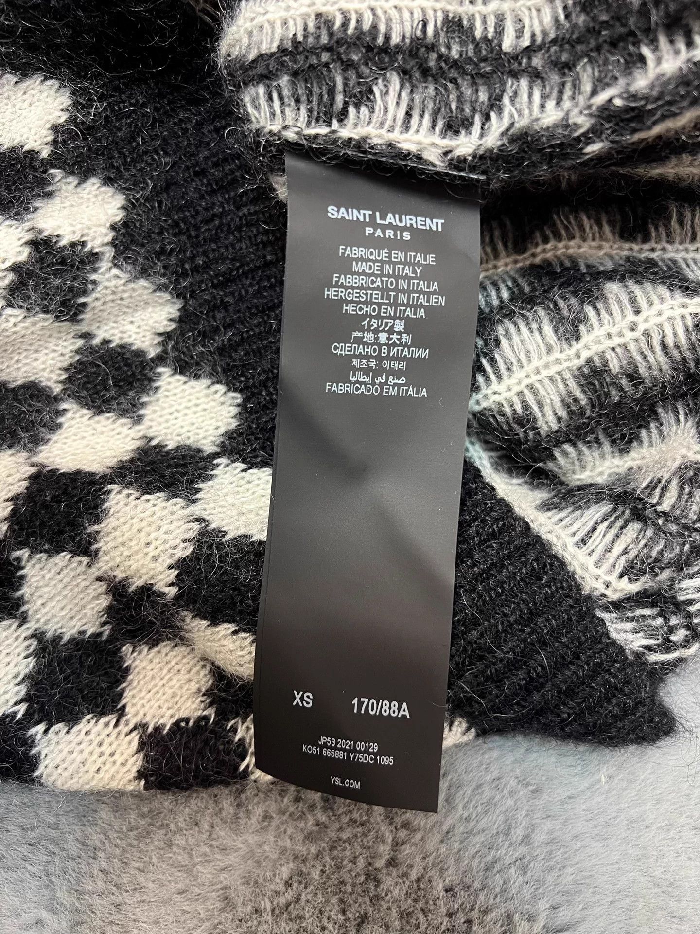 Saint Laurent Paris Saint Laurent SLP Diamond Pattern Turtleneck Wool Sweater Size XS / US 0-2 / IT 36-38 - 4 Thumbnail