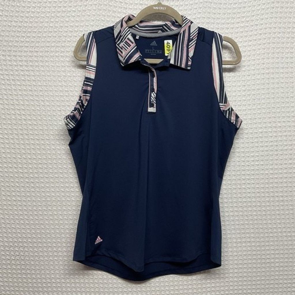 Adidas Adidas Navy Ultimate 365 Printed Polo Shirt Women Large Size L / US 10 / IT 46 - 1 Thumbnail