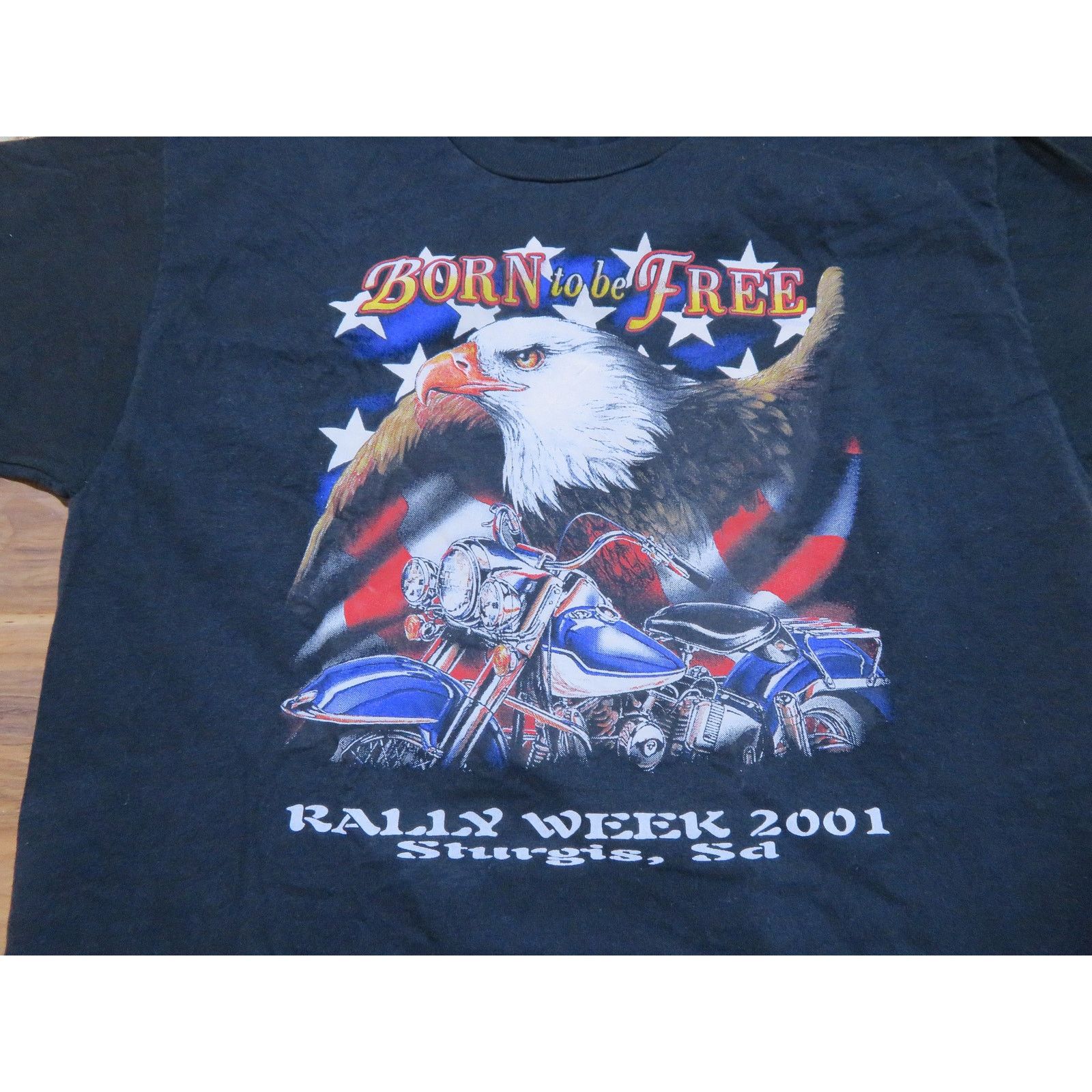 Jerzees Stugis Bike Rally Born To Be Free Eagle Sz L Black Jerzees Size US L / EU 52-54 / 3 - 2 Thumbnail