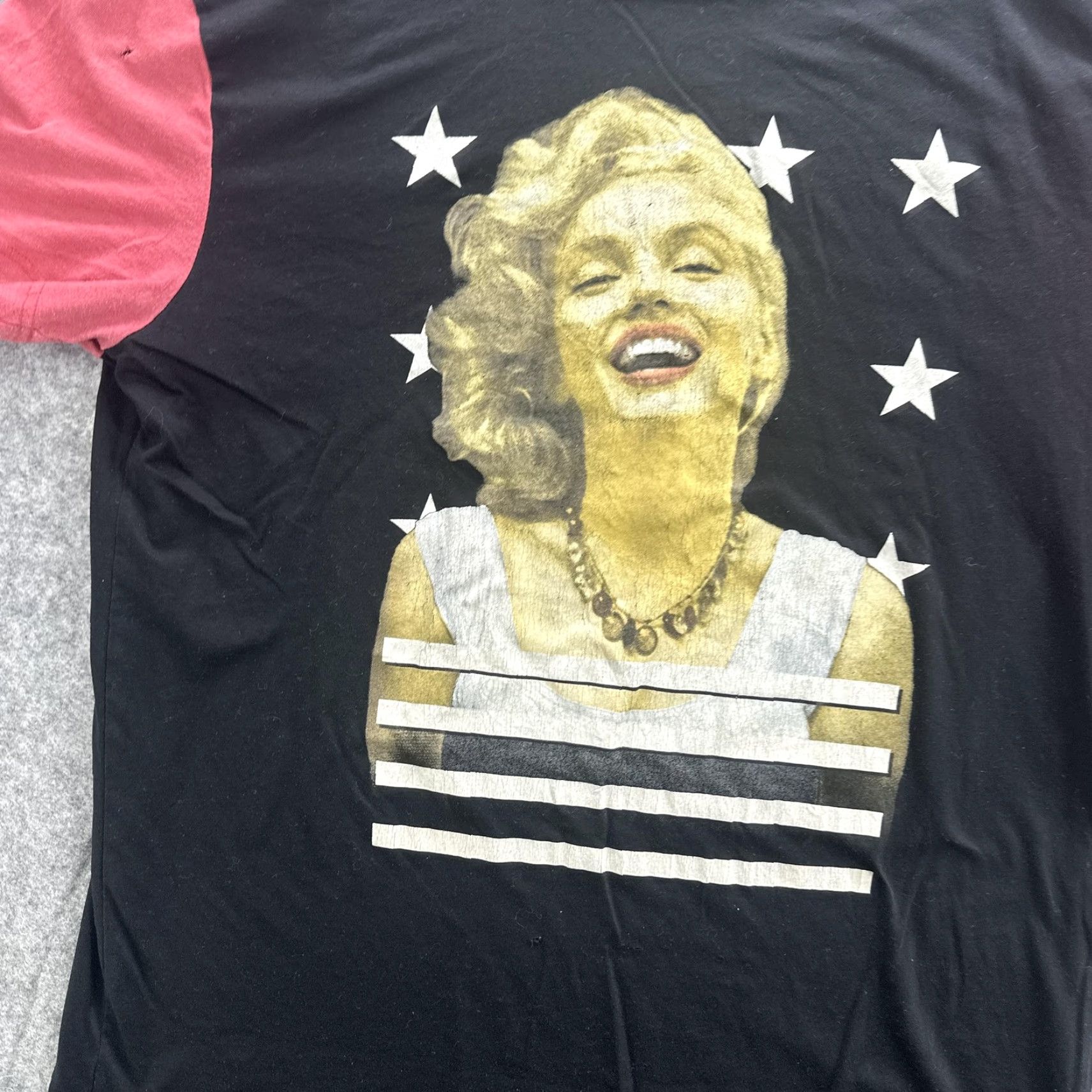 Vintage Marilyn Monroe Shirt Mens XL Black Red Stars Striped Graphic Tee Pop Art Vintage No Size US XL / EU 56 / 4 - 3 Thumbnail