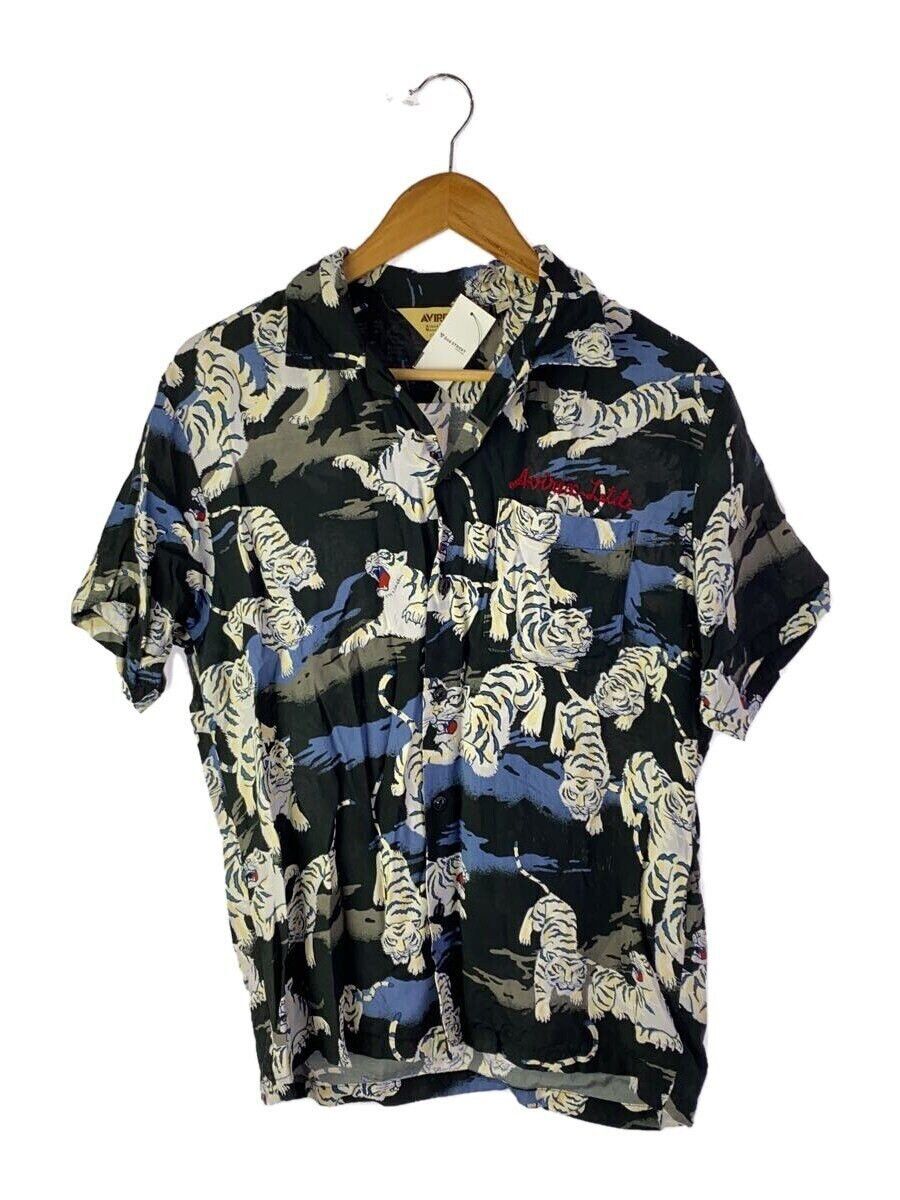 Avirex Avirex Overall Pattern Rayon Short-Sleeved Shirt Black Size US M / EU 48-50 / 2 - 1 Thumbnail