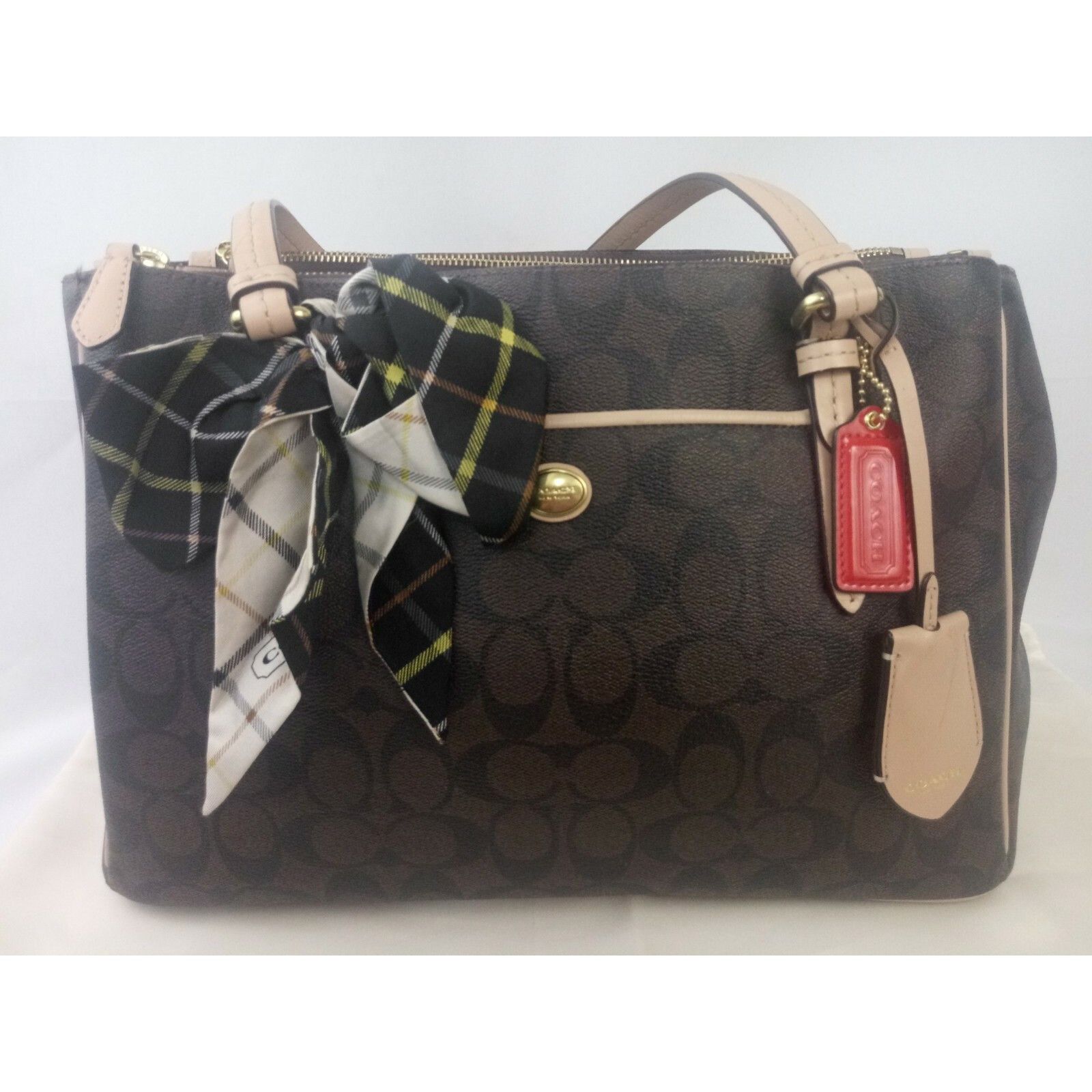 Coach NWT Authentic Coach Premium Leather Chain fabric Bag Handbag Size ONE SIZE - 2 Thumbnail
