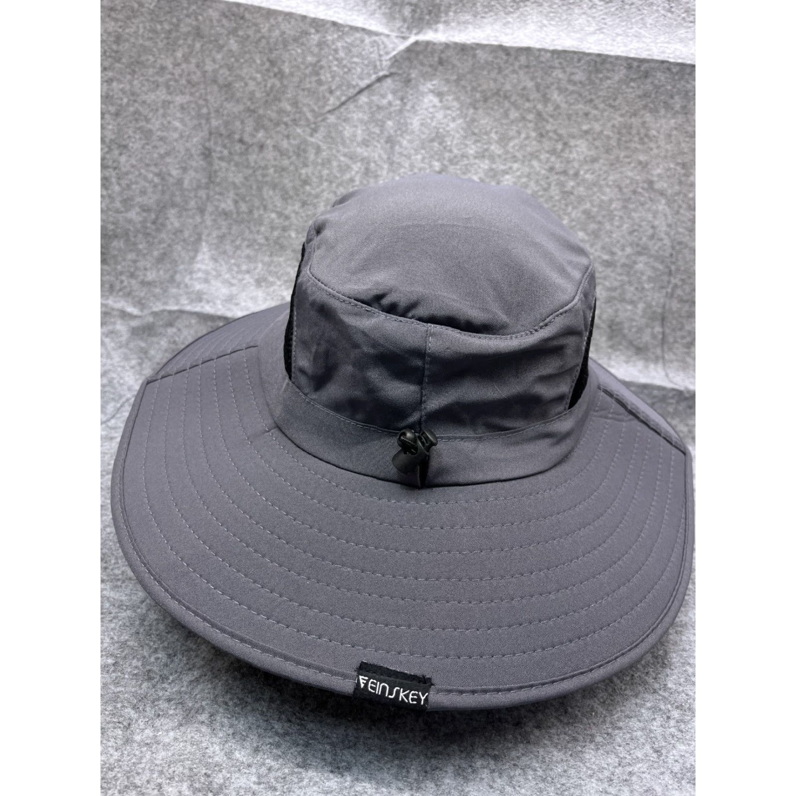 Vintage Einskey Sun Bucket Hat Adult One Size Gray Knit 100% Polyester Camp Outdoors Size ONE SIZE - 6 Thumbnail