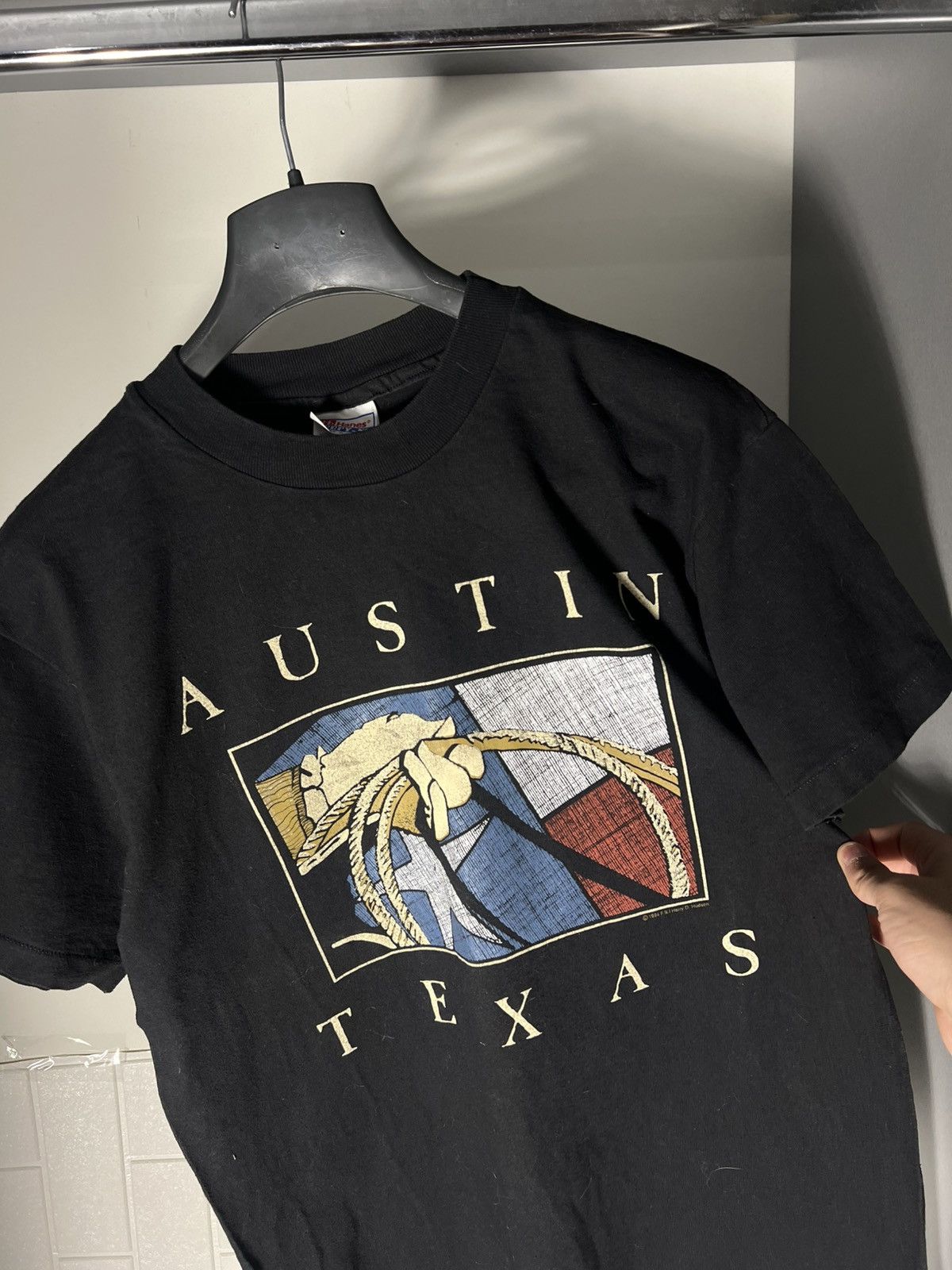 Vintage VERY RARE HANES AUSTIN TEXAS 1994 DESIGNER T-SHIRT CASUAL Size US M / EU 48-50 / 2 - 2 Thumbnail