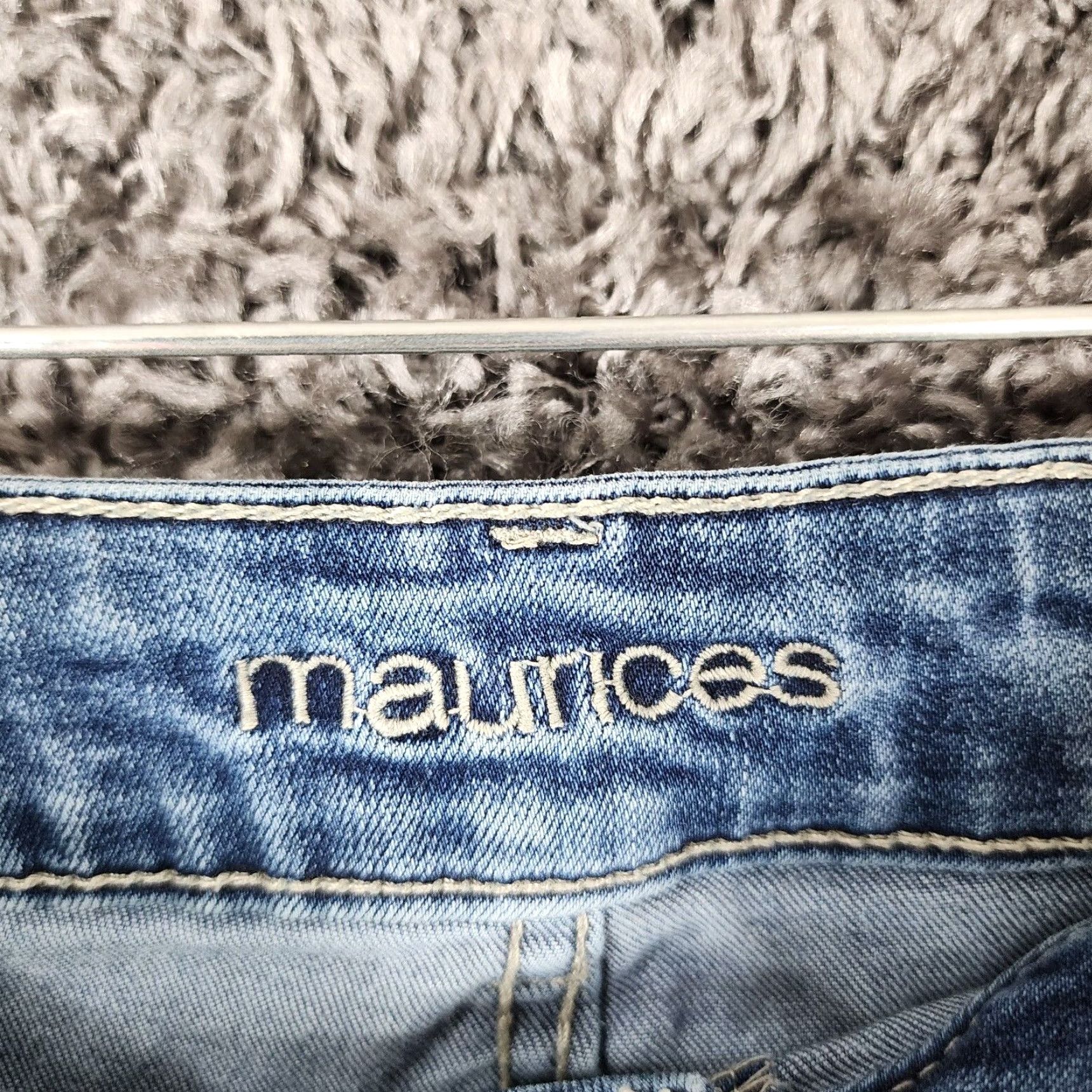 Vintage Maurices Womens Blue Distressed Ripped Stretch Jean Jeggings Large Womens Size 36" / US 14 / IT 50 - 3 Thumbnail