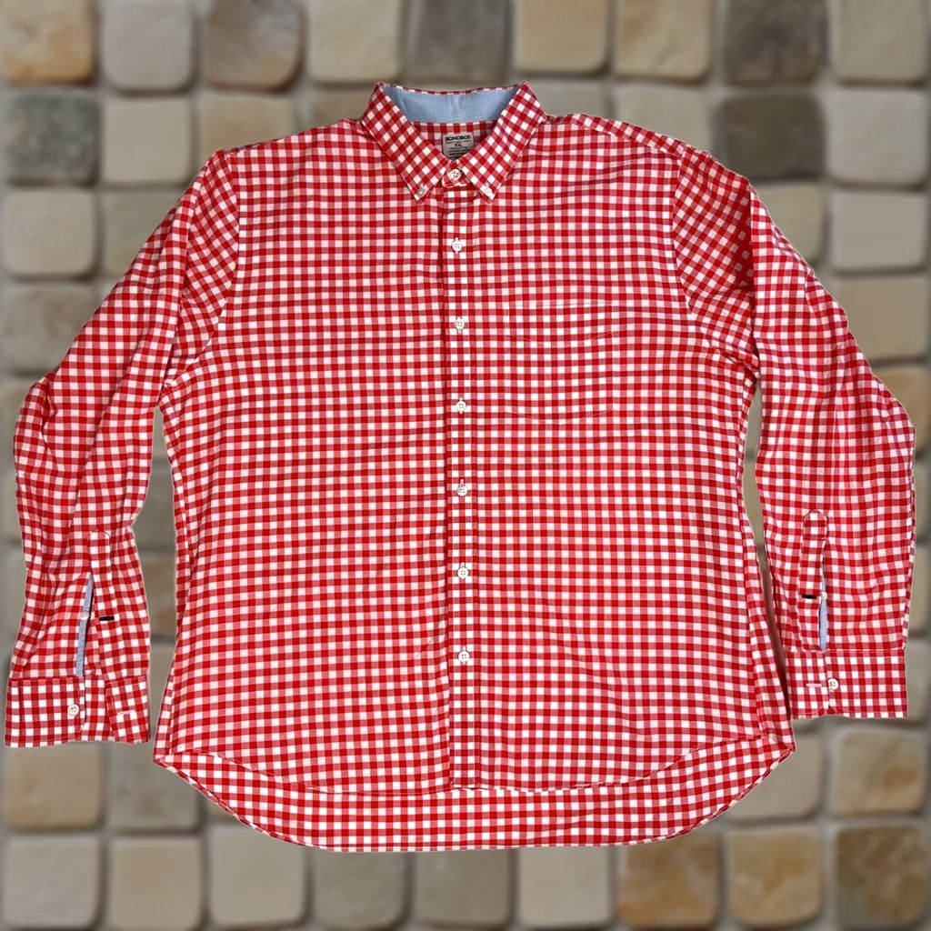 Bonobos Bonobos Men's Button-Down Shirt Check 2XL Pink White Cotton Casual Pre-owned in excellent condition Mens Button-Up Shirt Size US XXL / EU 58 / 5 - 1 Thumbnail