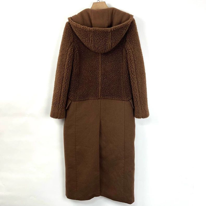 Max Mara Max Mara Dark coffee teddy wool patchwork coat Size XL / US 12-14 / IT 48-50 - 2 Thumbnail