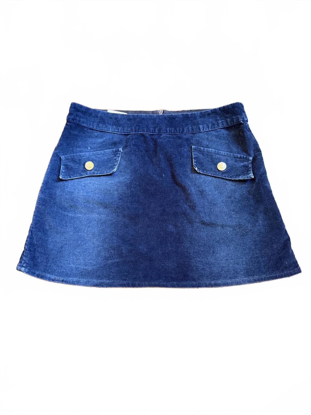 Versace Jeans Couture Versace Jeans Couture Women's Blue Corduroy Mini Skirt Size 25" / US 0 / IT 36 - 2 Thumbnail