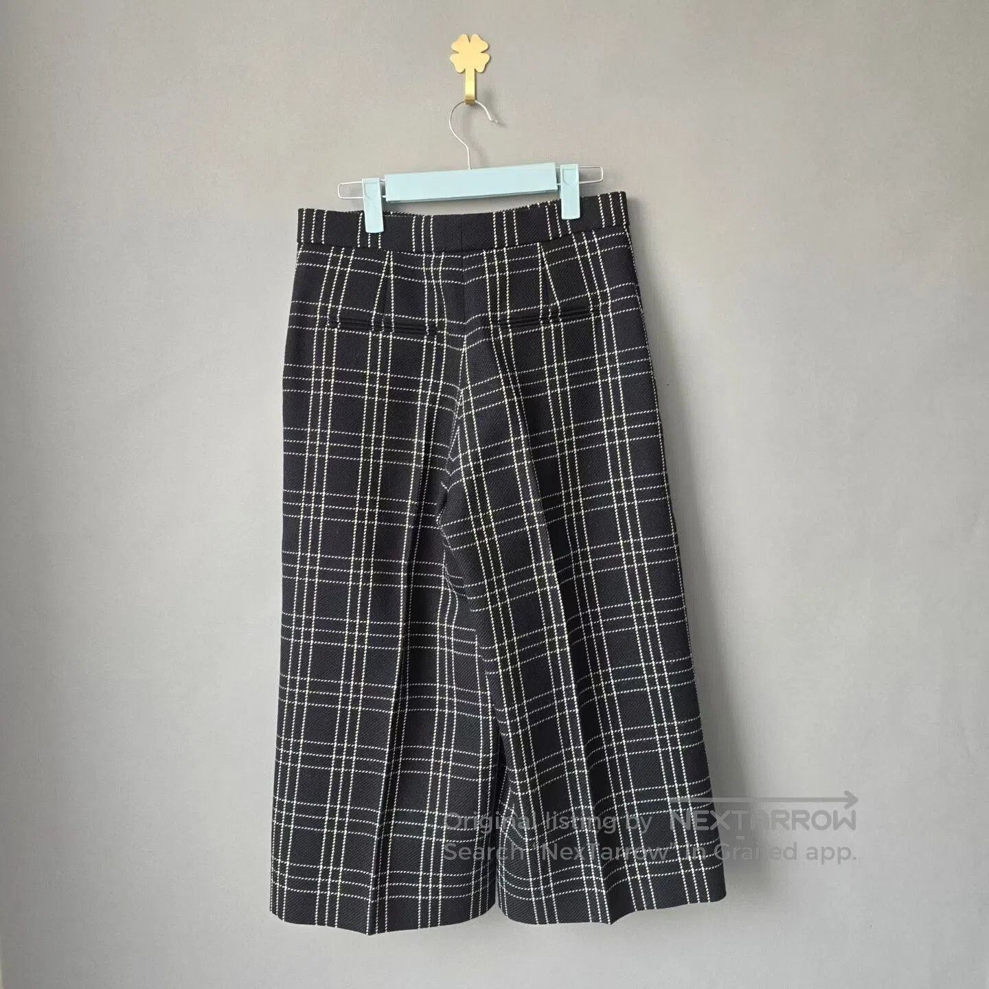 Dior black checkered wool cropped pants. Size 33" - 2 Thumbnail