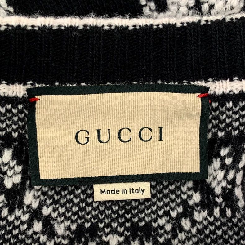 Gucci Gucci Black old-fashioned full-print knitted cardigan jacke Size US S / EU 44-46 / 1 - 6 Thumbnail