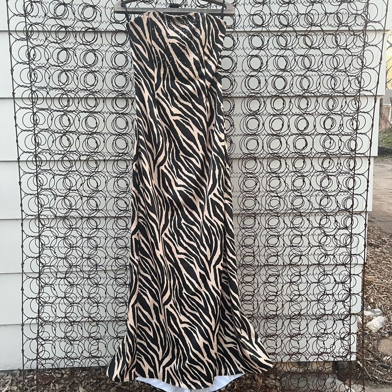 Vintage Jessica McClintock Zebra strapless rhinestone prom dress Size S / US 4 / IT 40 - 3 Thumbnail