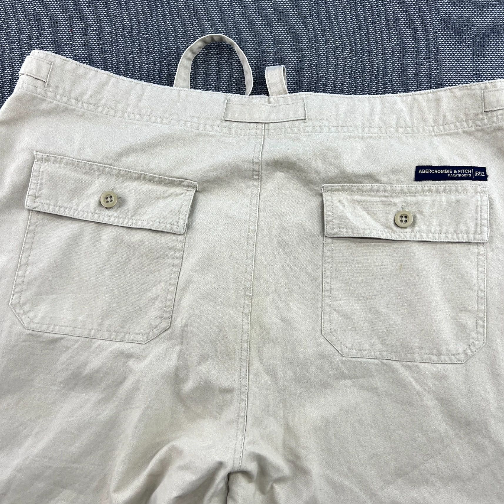 Abercrombie & Fitch VINTAGE Abercrombie & Fitch Paratroops Mens Cargo Pants Beige XL Drawstring Baggy Pants Mens XL Beige Cargo Size US 36 / EU 52 - 7 Thumbnail