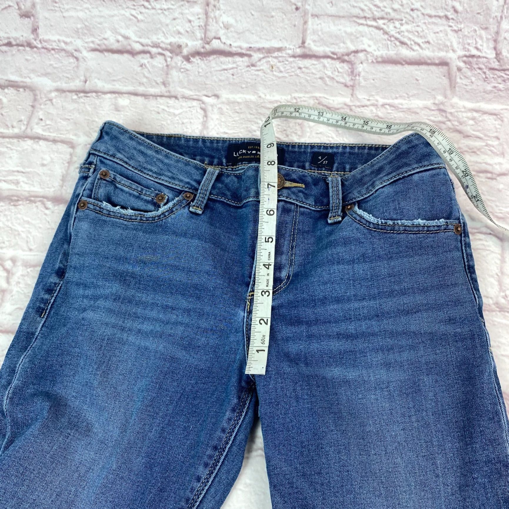Lucky Brand Lucky Brand Jeans Womens Size 4/27 Lolita Skinny Low-Rise Raw Hem Medium Wash Blue 90s Size 27" / US 4 / IT 40 - 6 Thumbnail