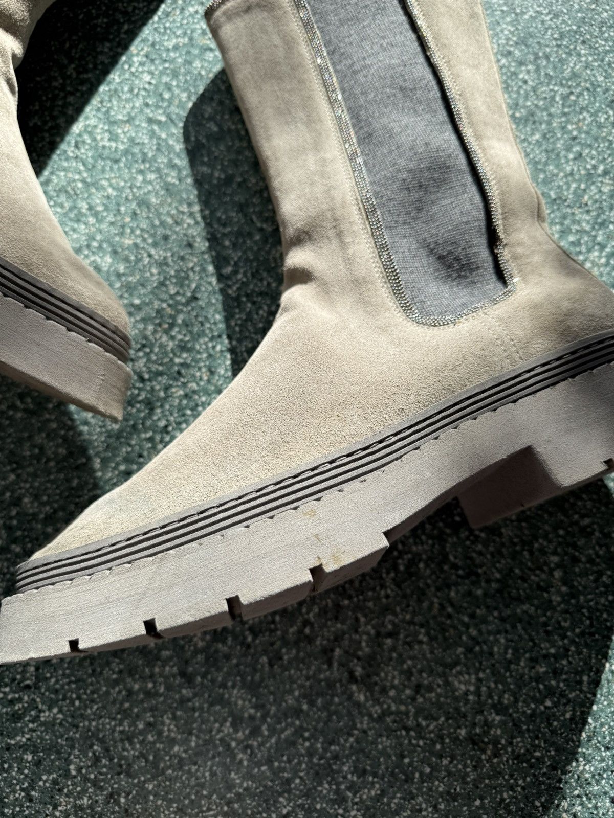 Brunello Cucinelli Brunello cucinelli Elastic Panel Suede Leather Monili Boots Size US 7 / IT 37 - 7 Thumbnail