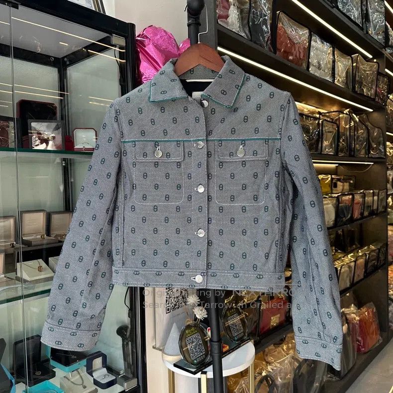 Hermes Hermes Pig Nose Printed Blue Denim Jacket Size XS / US 0-2 / IT 36-38 - 1 Thumbnail