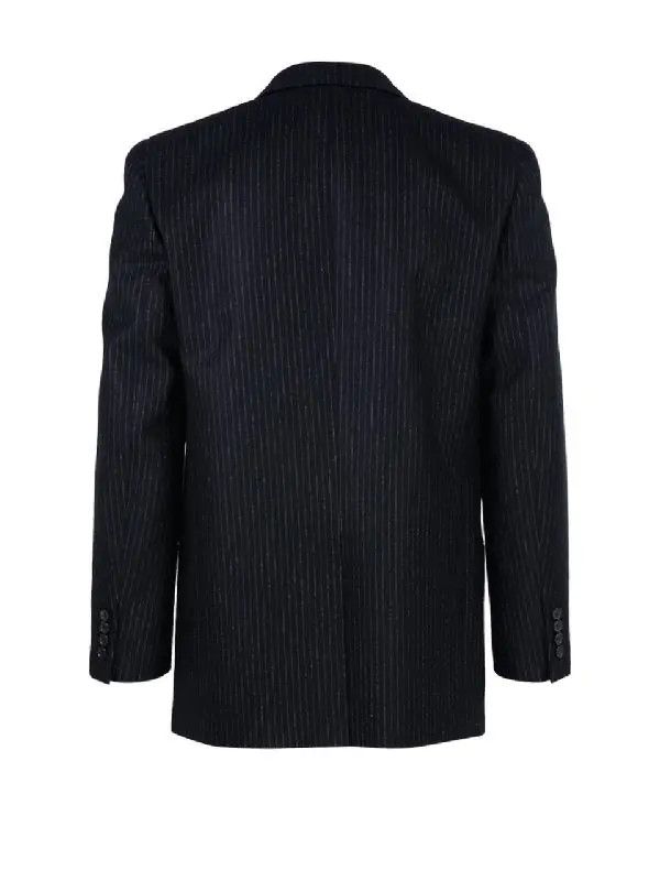 Saint Laurent Paris oc11z1225 698773 Double-Breasted Jacket Pinstripe Wool Size US XL / EU 56 / 4 - 4 Thumbnail