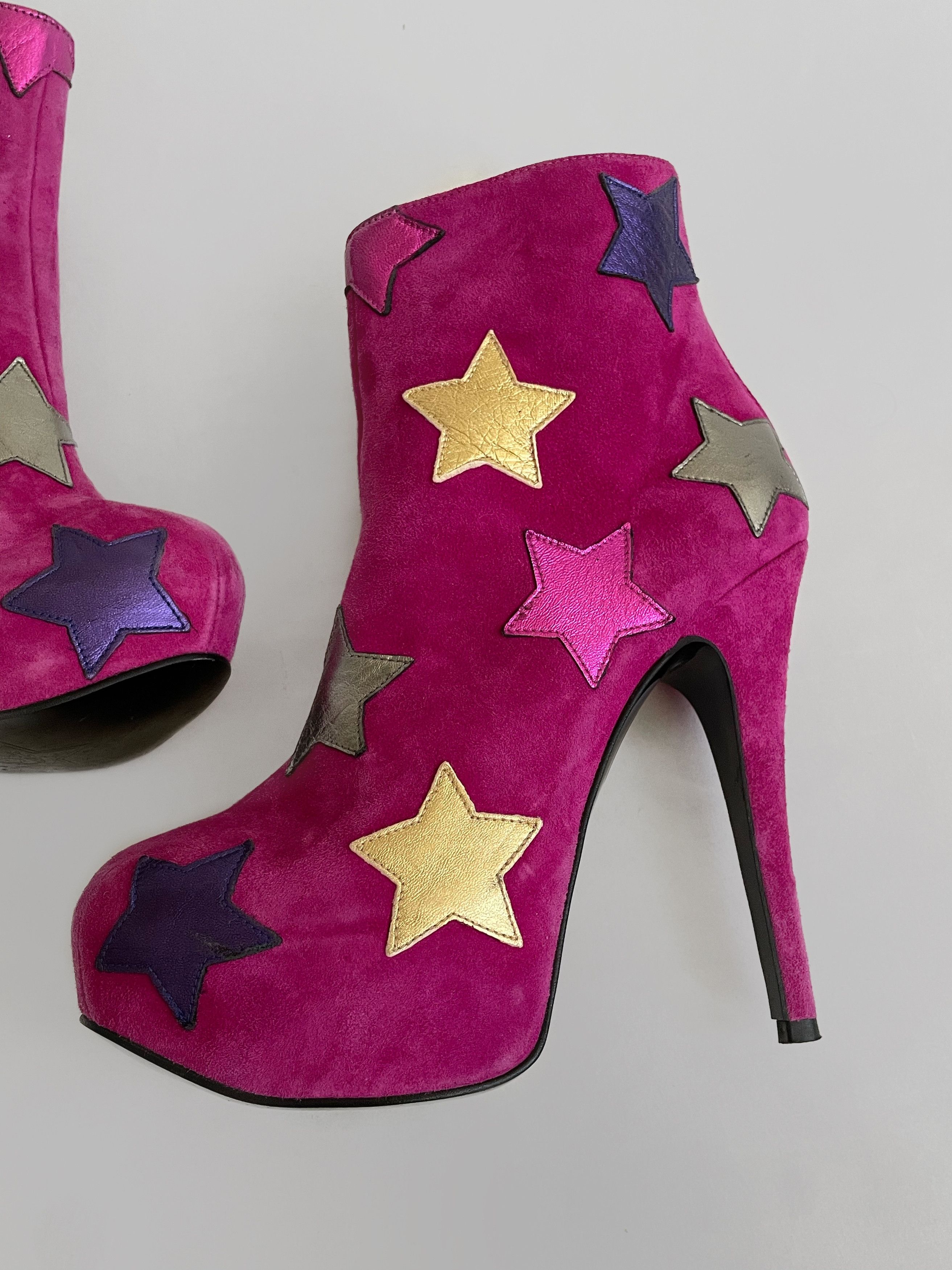 Other Polished Red by Dad pink heels suede leather heels stars Size US 8.5 / IT 38.5 - 2 Thumbnail