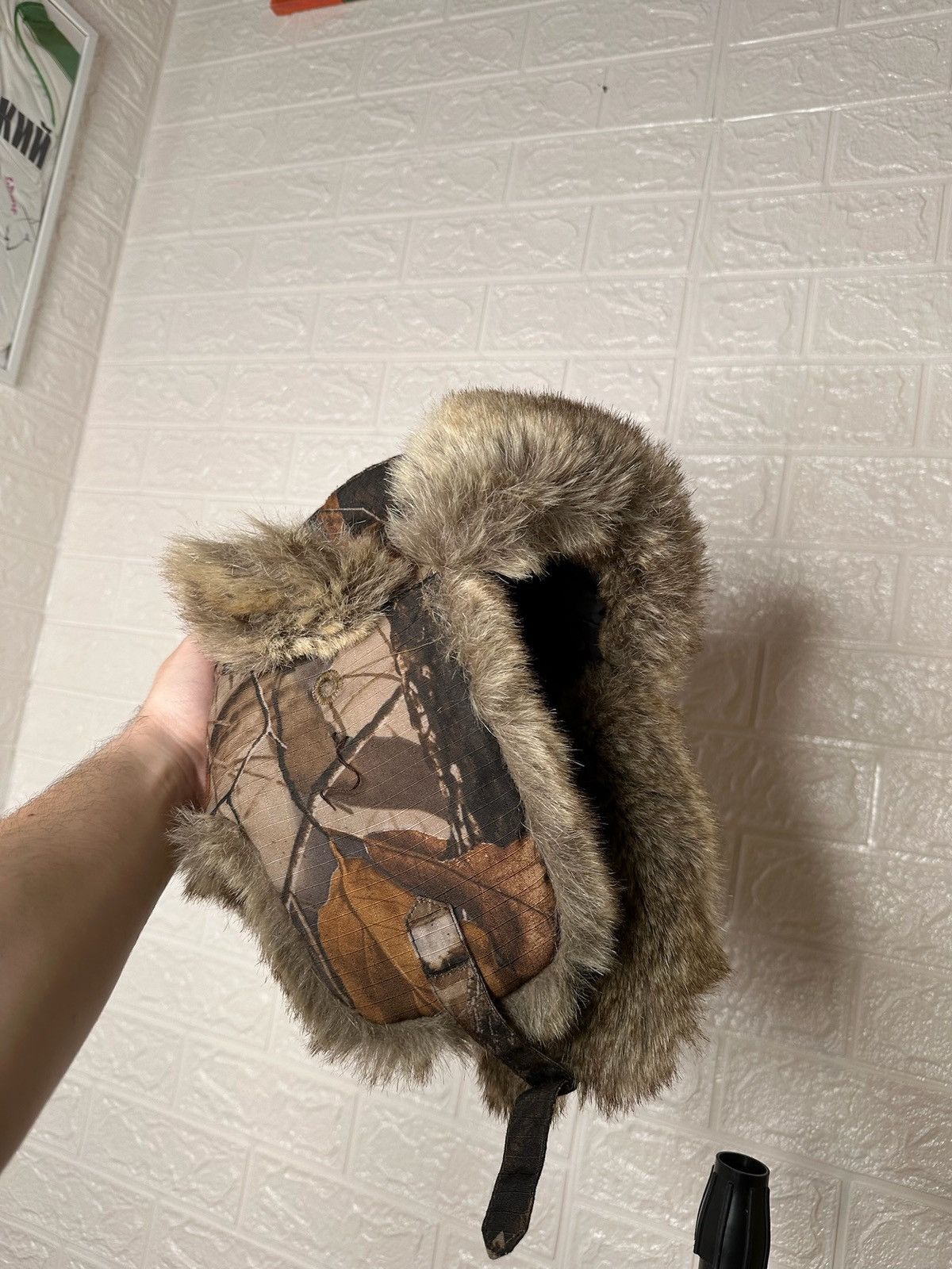 Mossy Oaks Mossy Camo Brown Faux Fur EarFlap Trapper Aviator Lined Size ONE SIZE - 7 Thumbnail